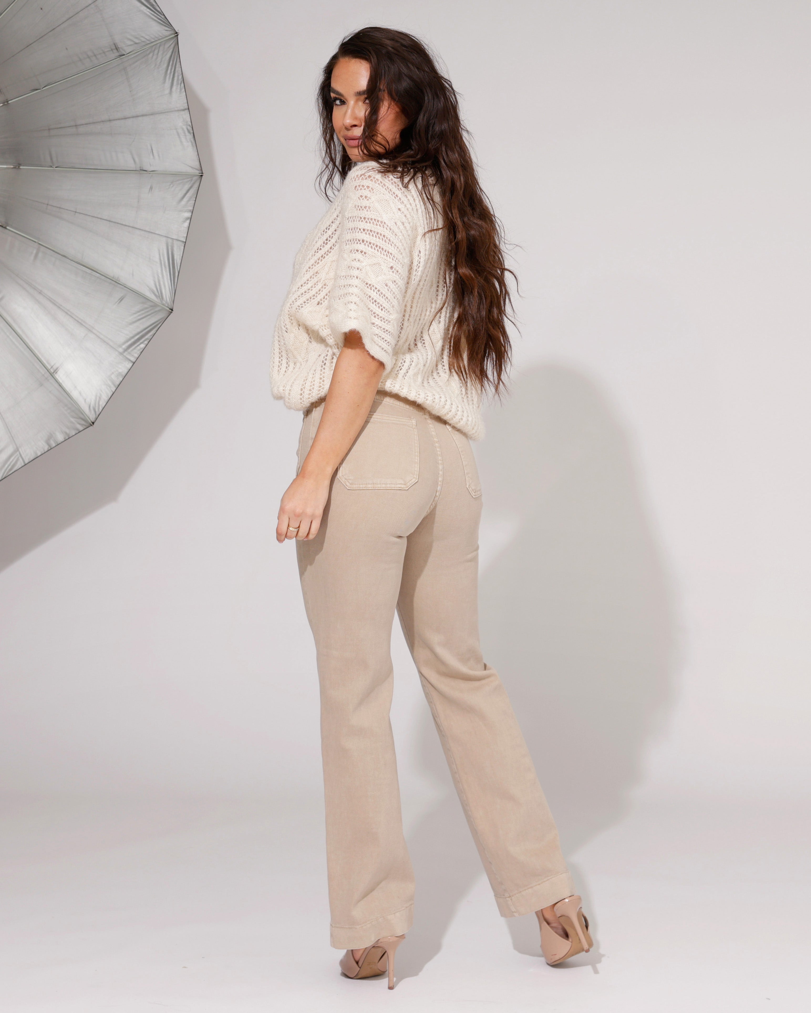Folyrose | Wide leg jeans Zita-G Zand