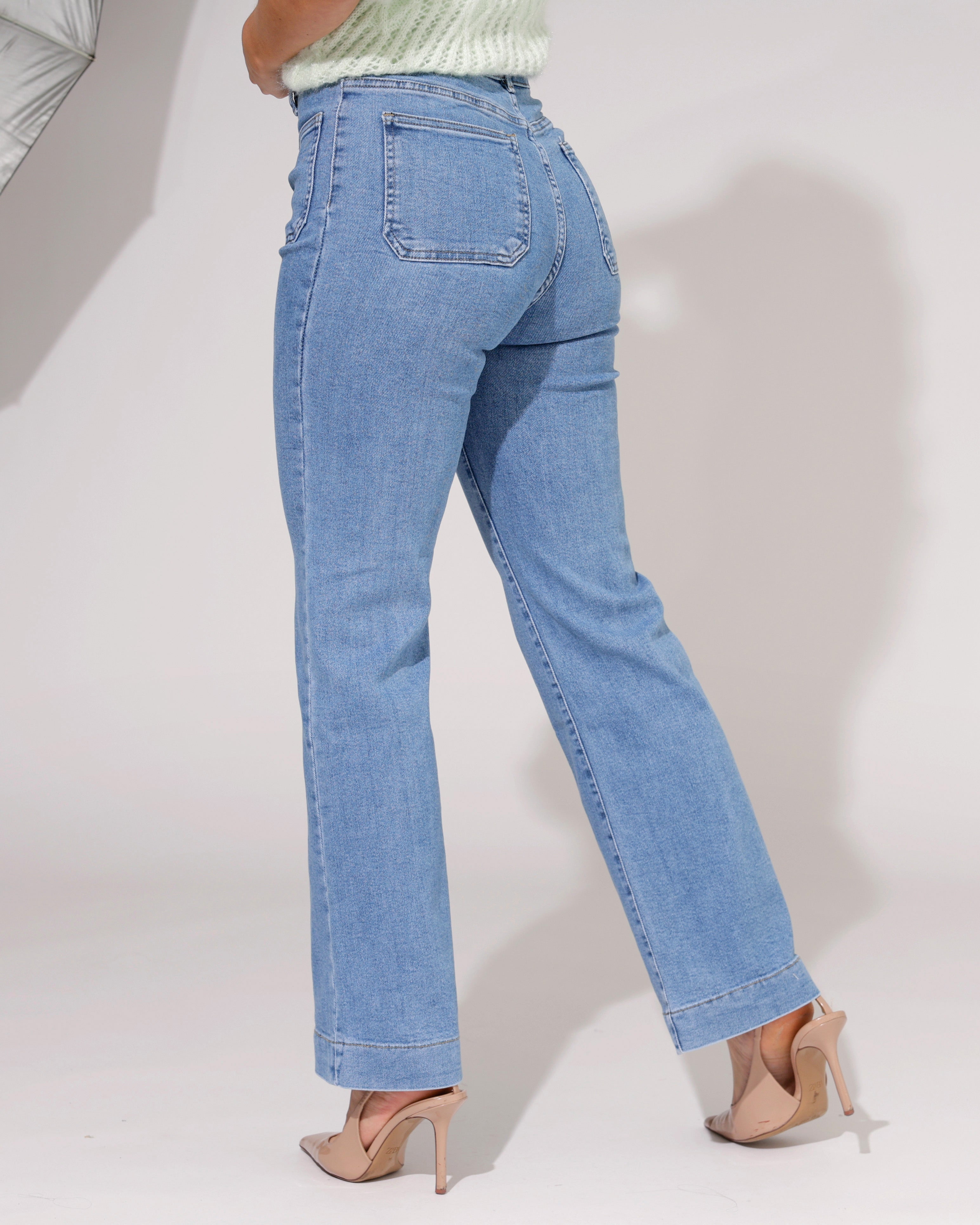 Folyrose | Wide leg jeans Zita-R Blauw