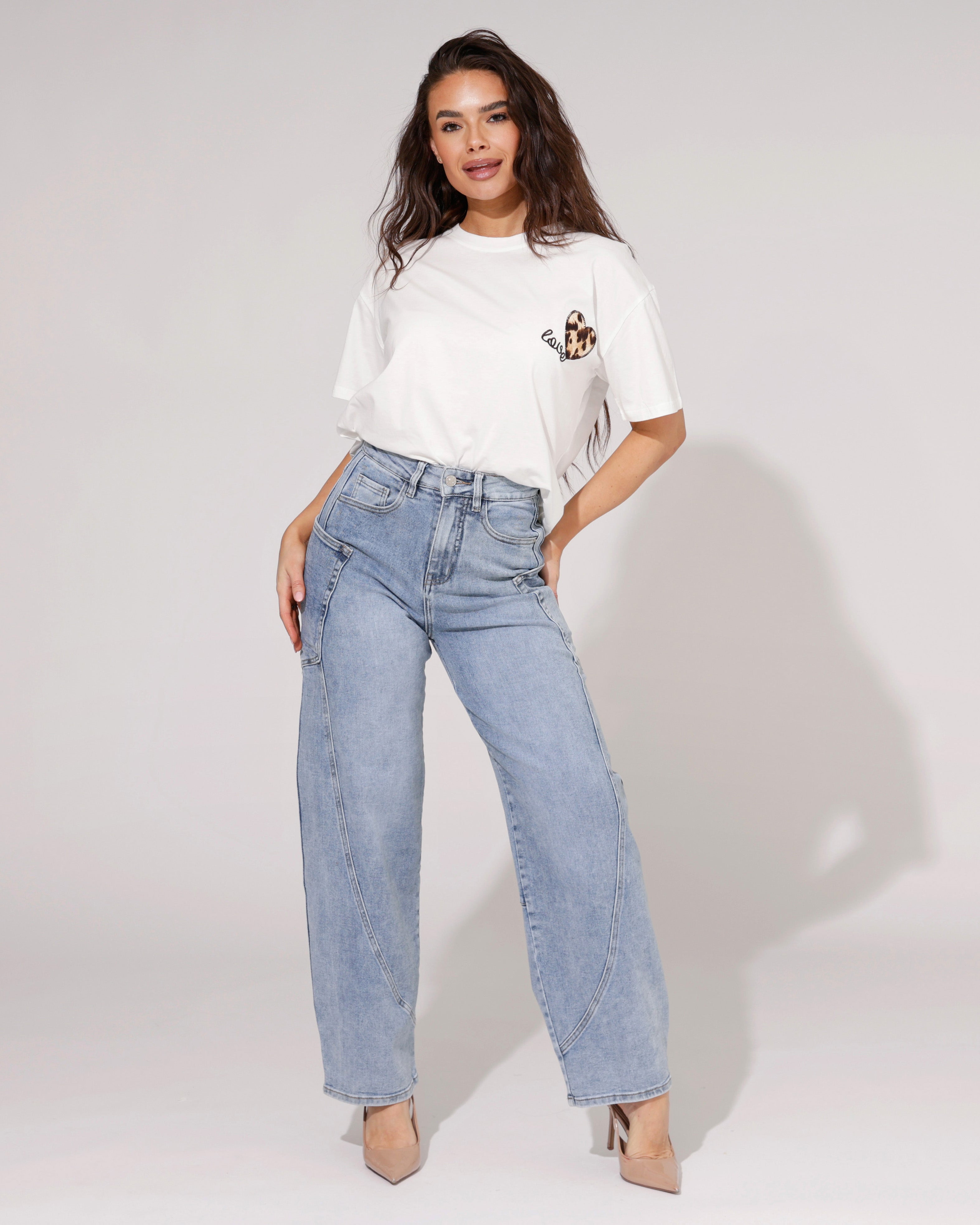 Hello Miss | Barrel jeans Selly-2 Lichtblauw