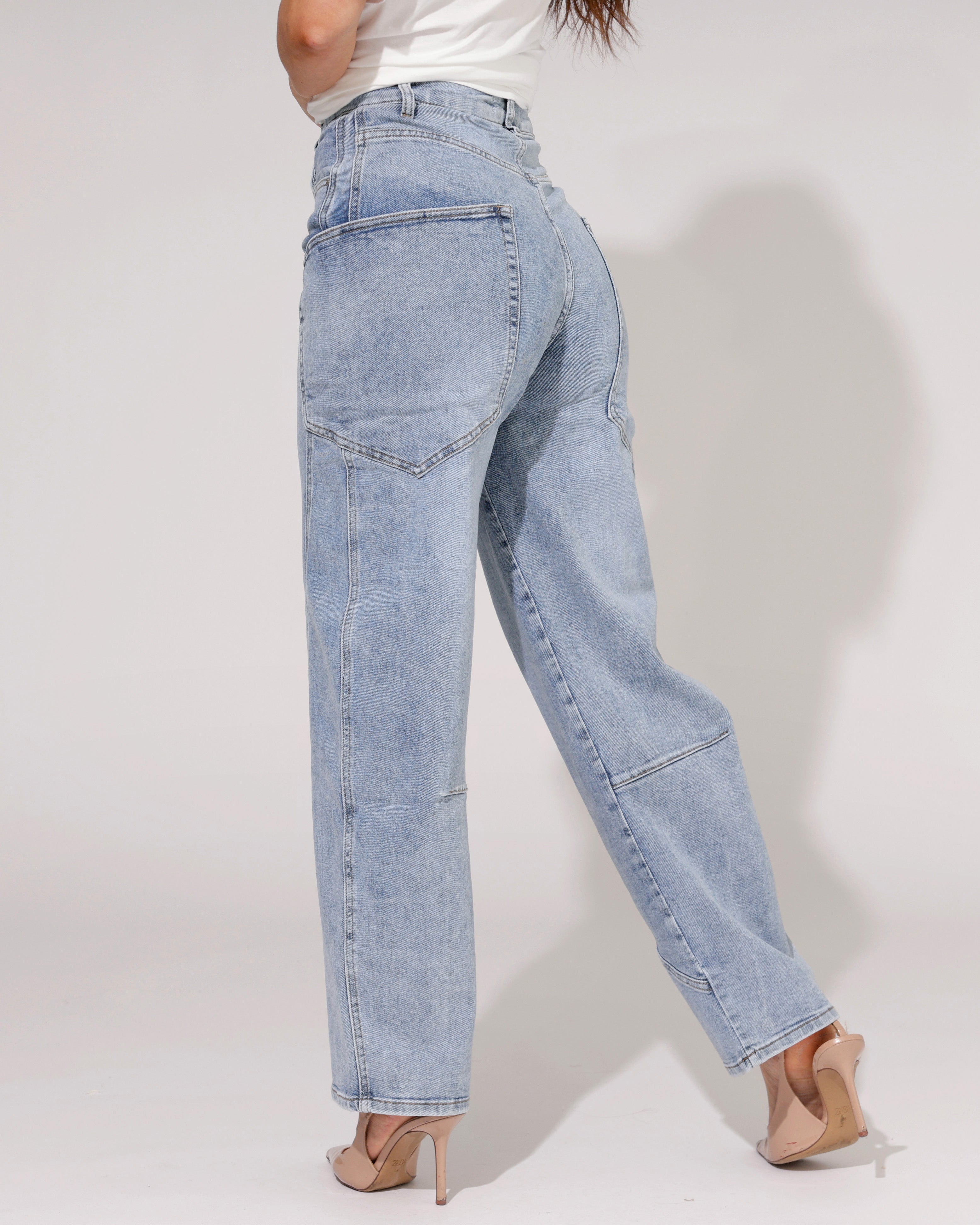 Hello Miss | Barrel jeans Selly-2 Lichtblauw