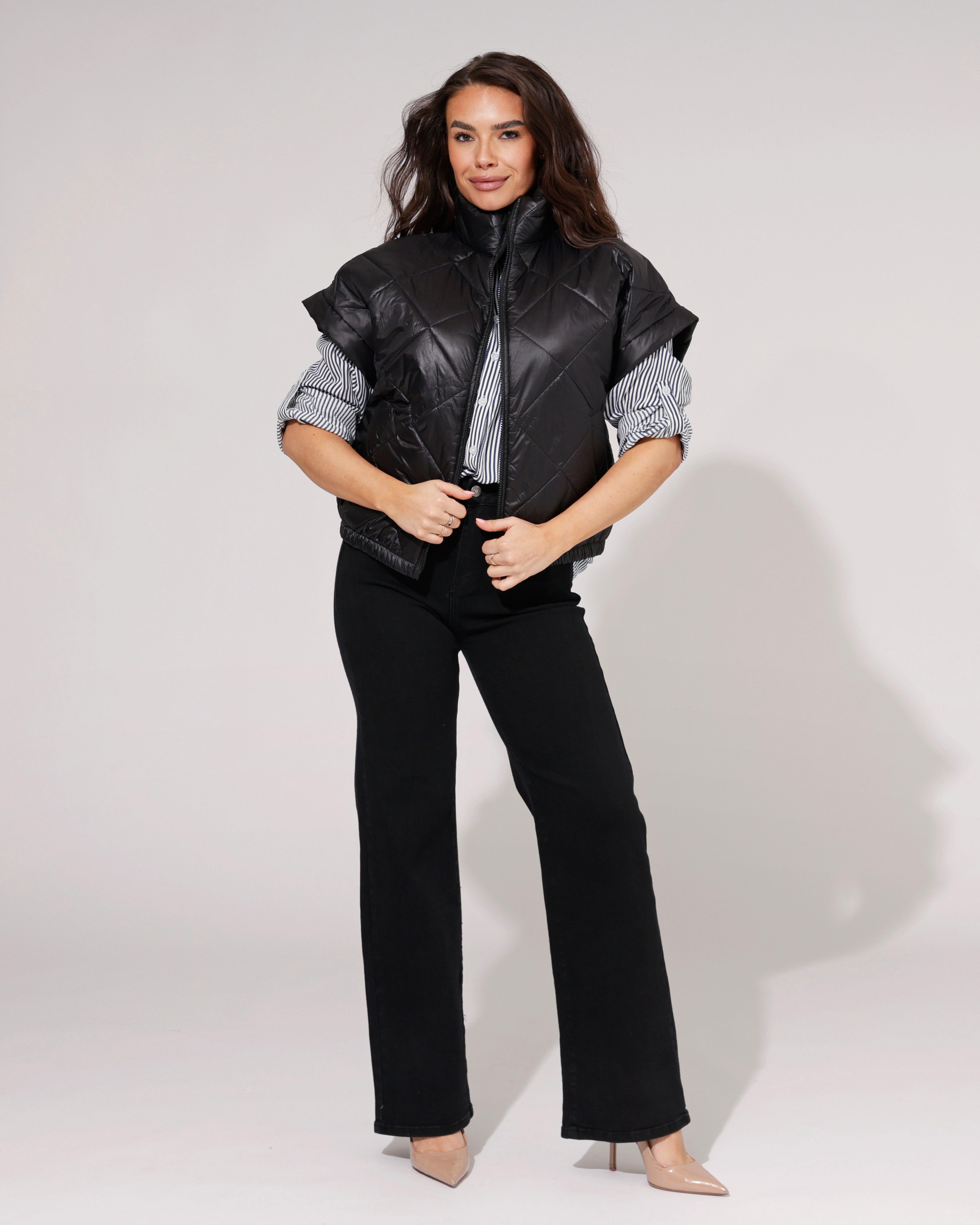 Hello Miss | Wide leg jeans Jamie-5 Zwart