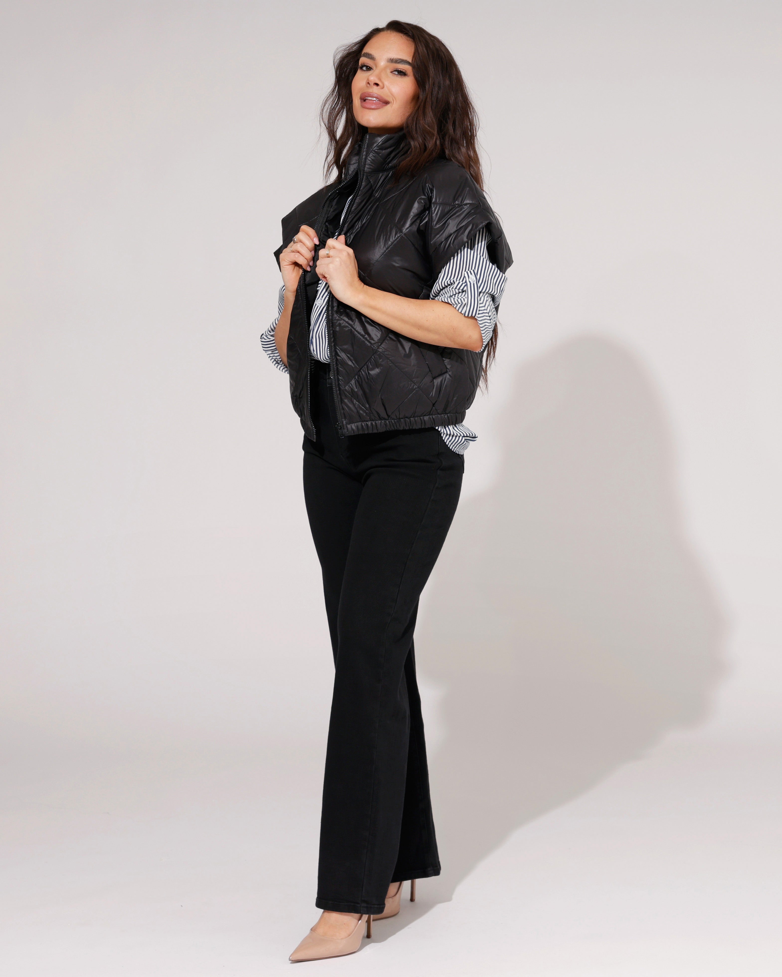 Hello Miss | Wide leg jeans Jamie-5 Zwart
