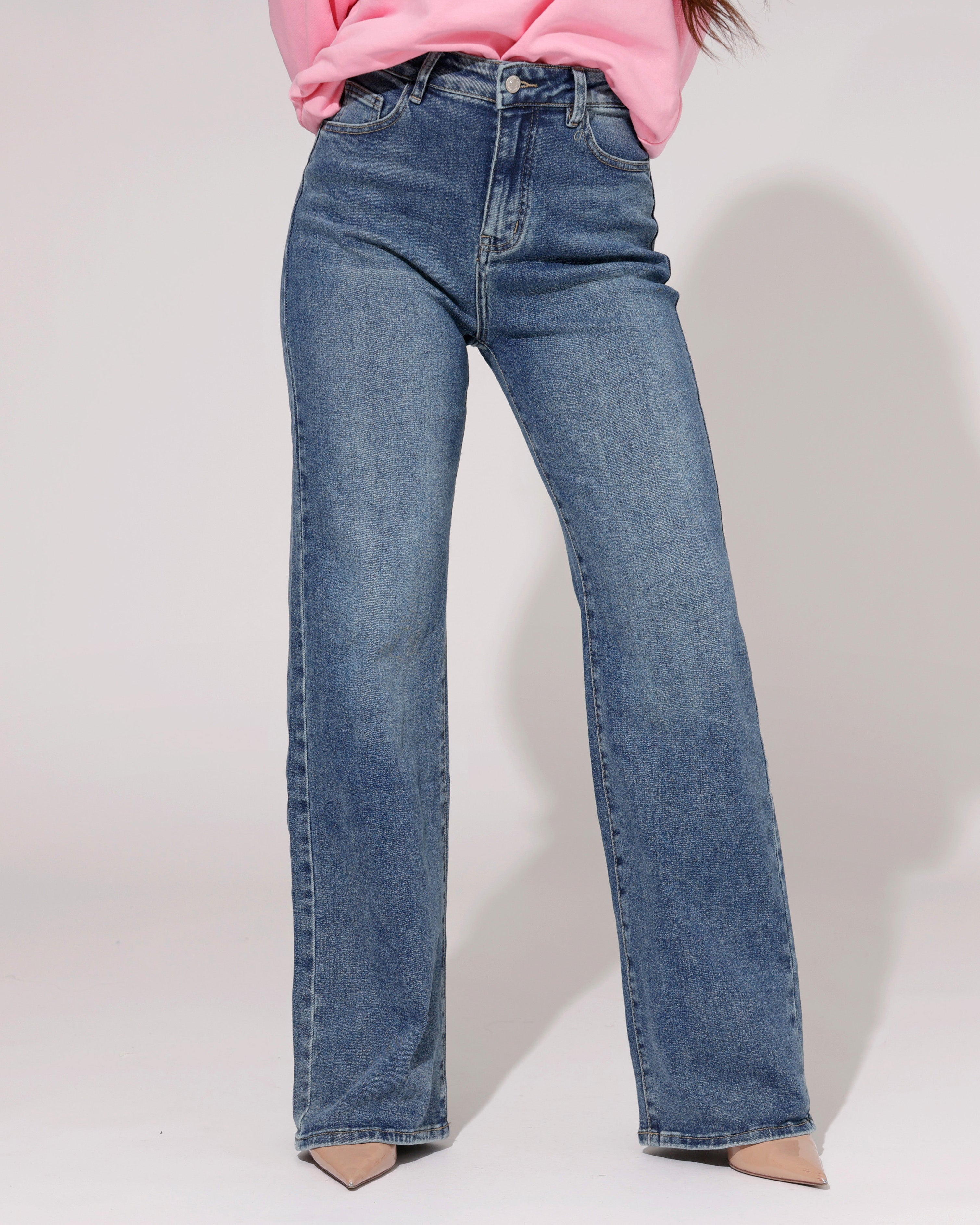 Hello Miss | Wide Leg Jeans Macey-8 Blauw
