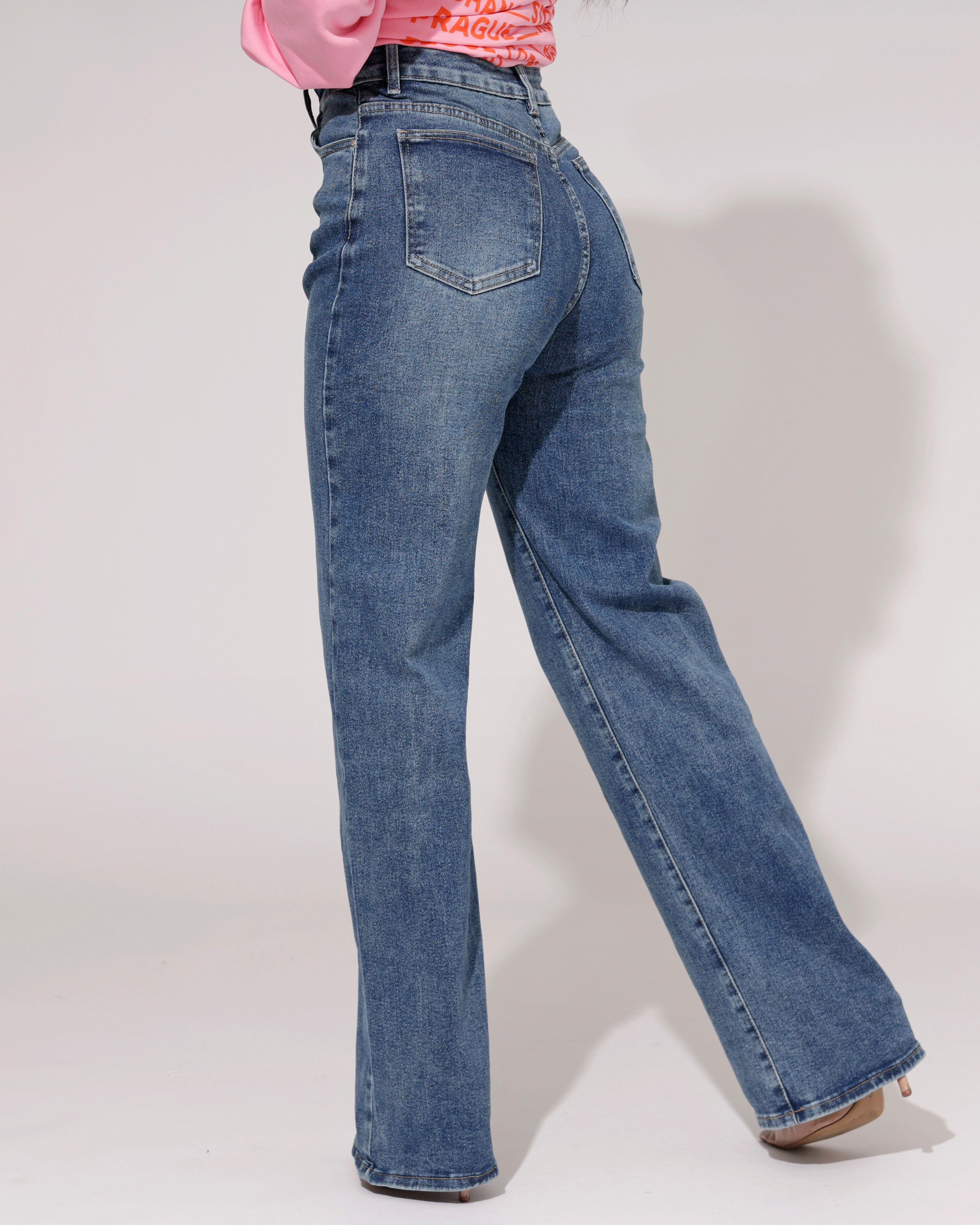 Hello Miss | Wide Leg Jeans Macey-8 Blauw