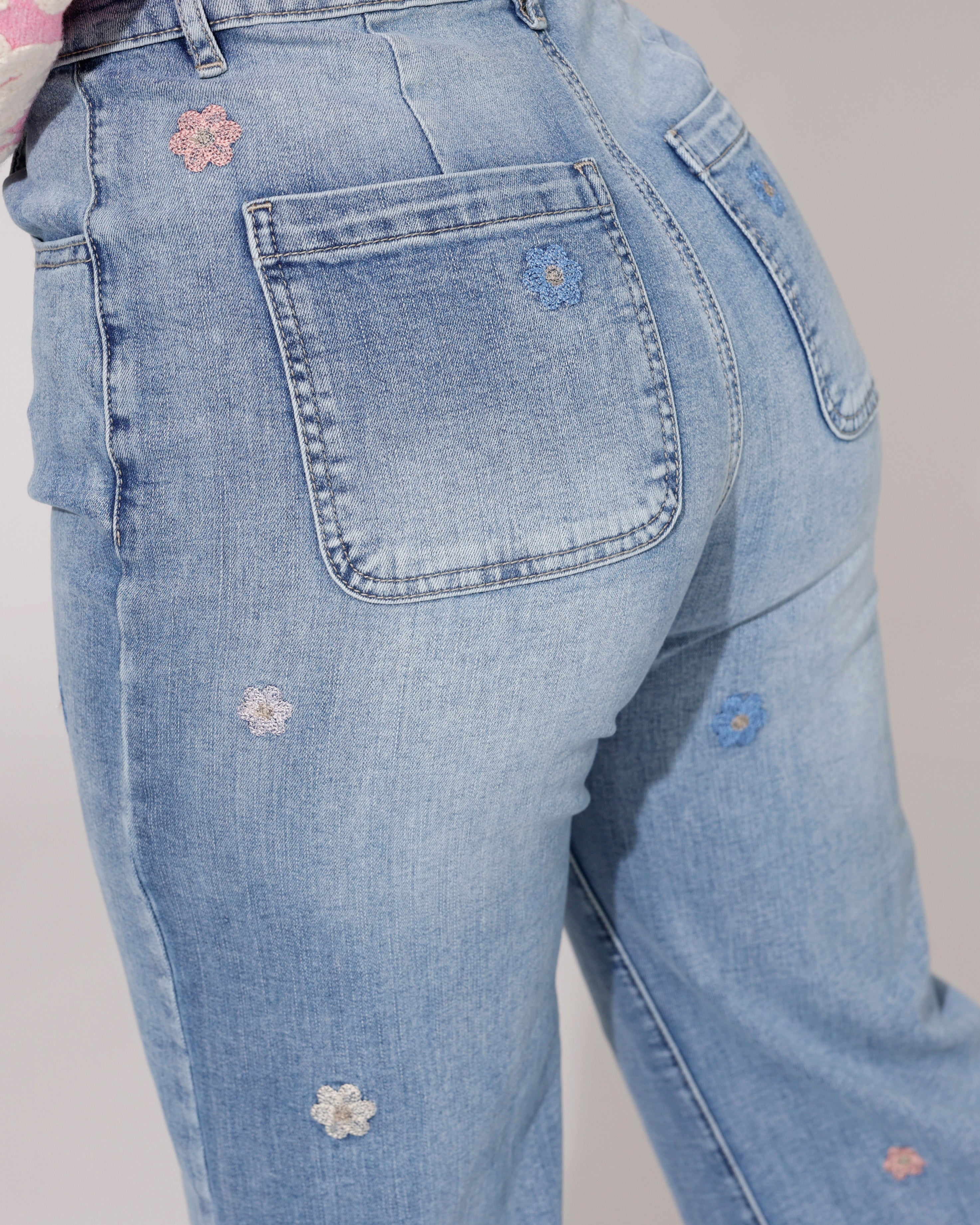 ZAC & ZOE | Wide leg jeans Flowery Blauw