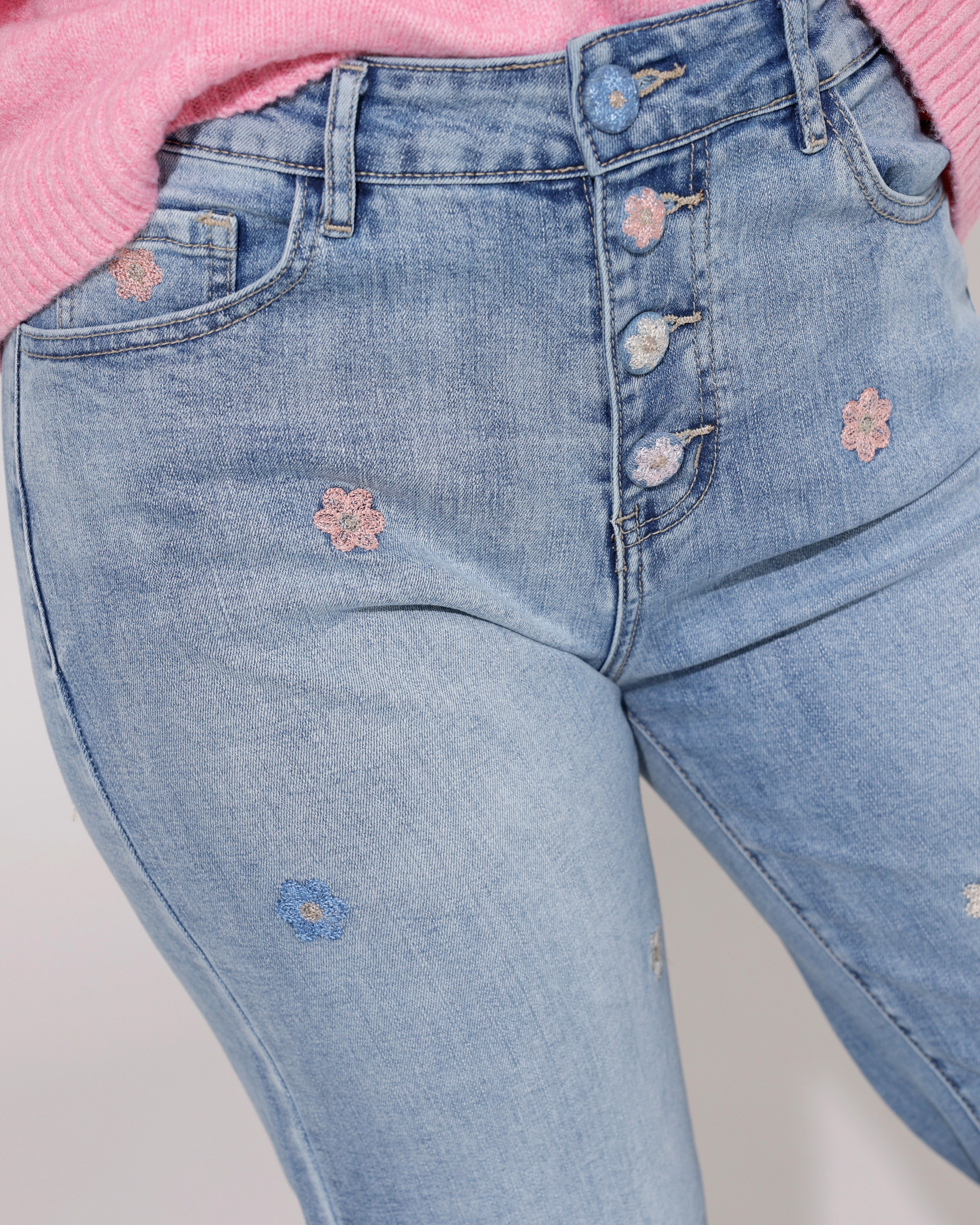 ZAC & ZOE | Wide leg jeans Flowery Blauw