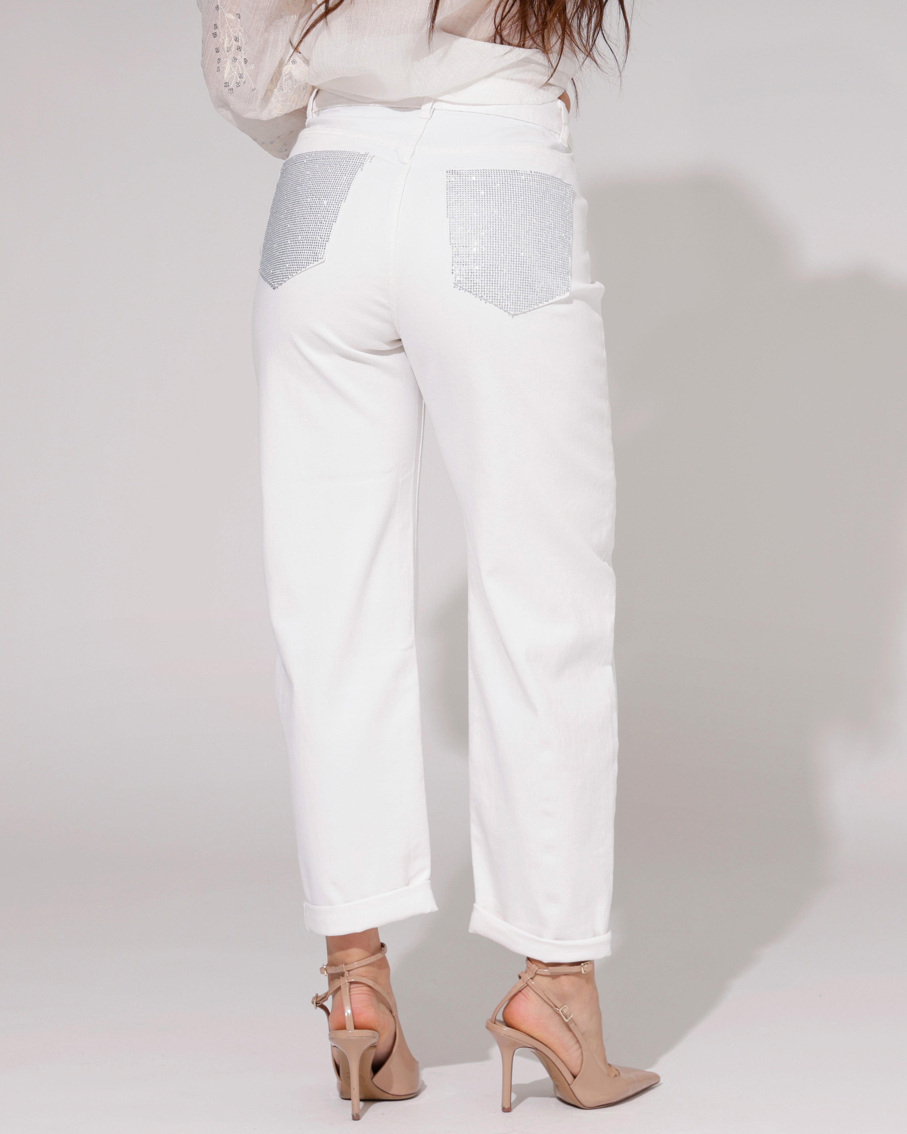 Hello Miss | Barrel jeans Molley-2 Wit