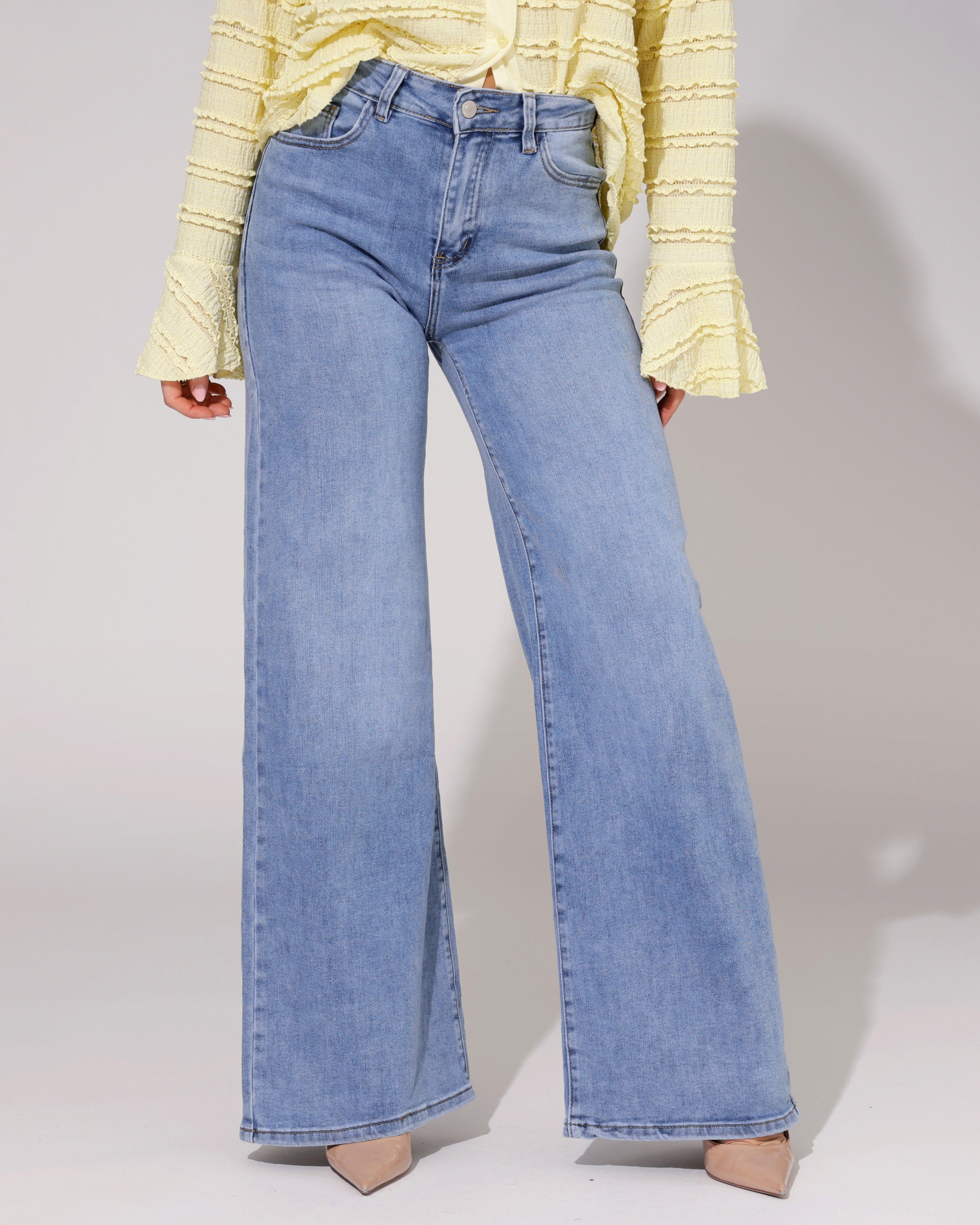 Hello Miss | Wide leg jeans Amber-7 Blauw