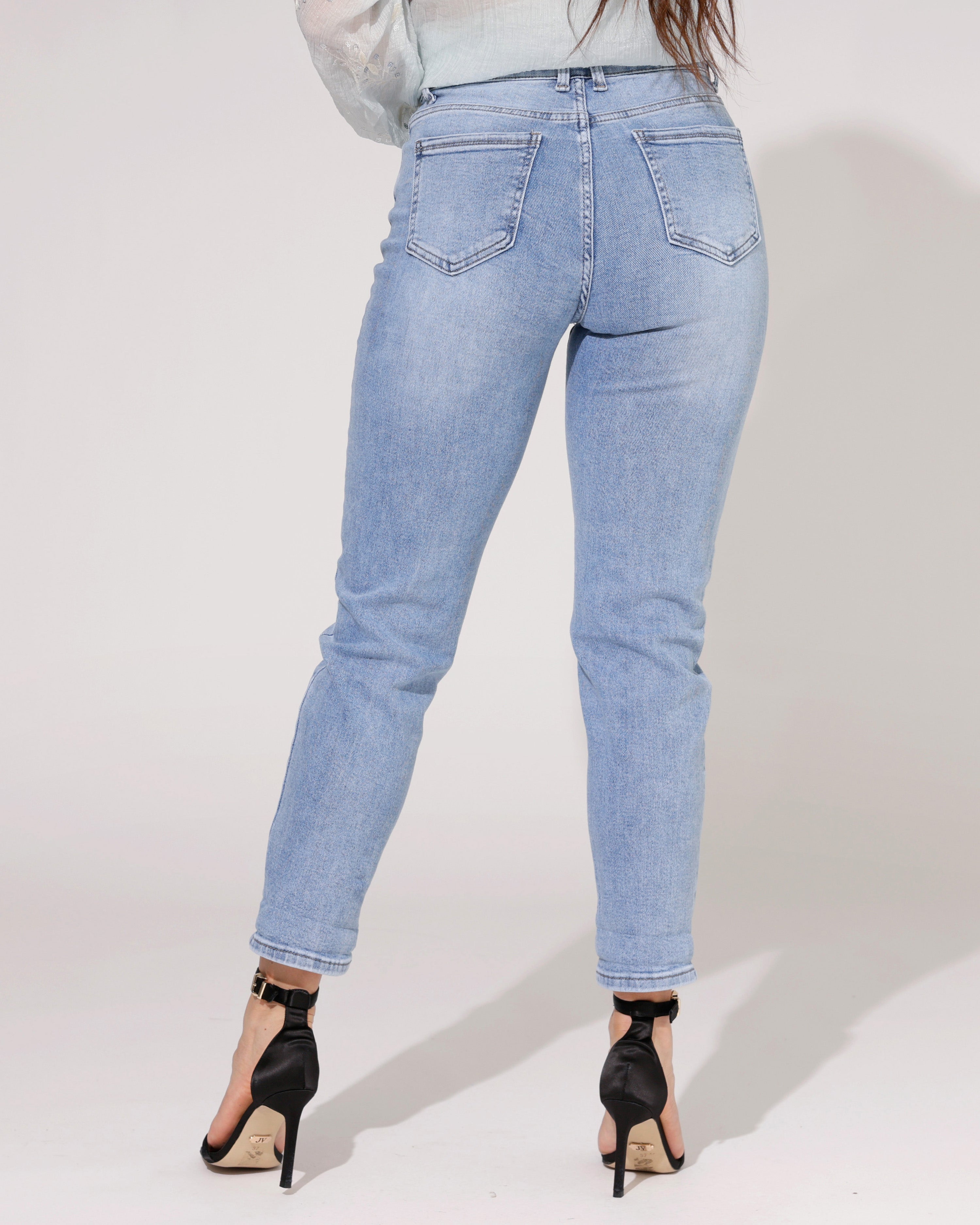 Hello Miss | Mom fit jeans Lela-8 Lichtblauw