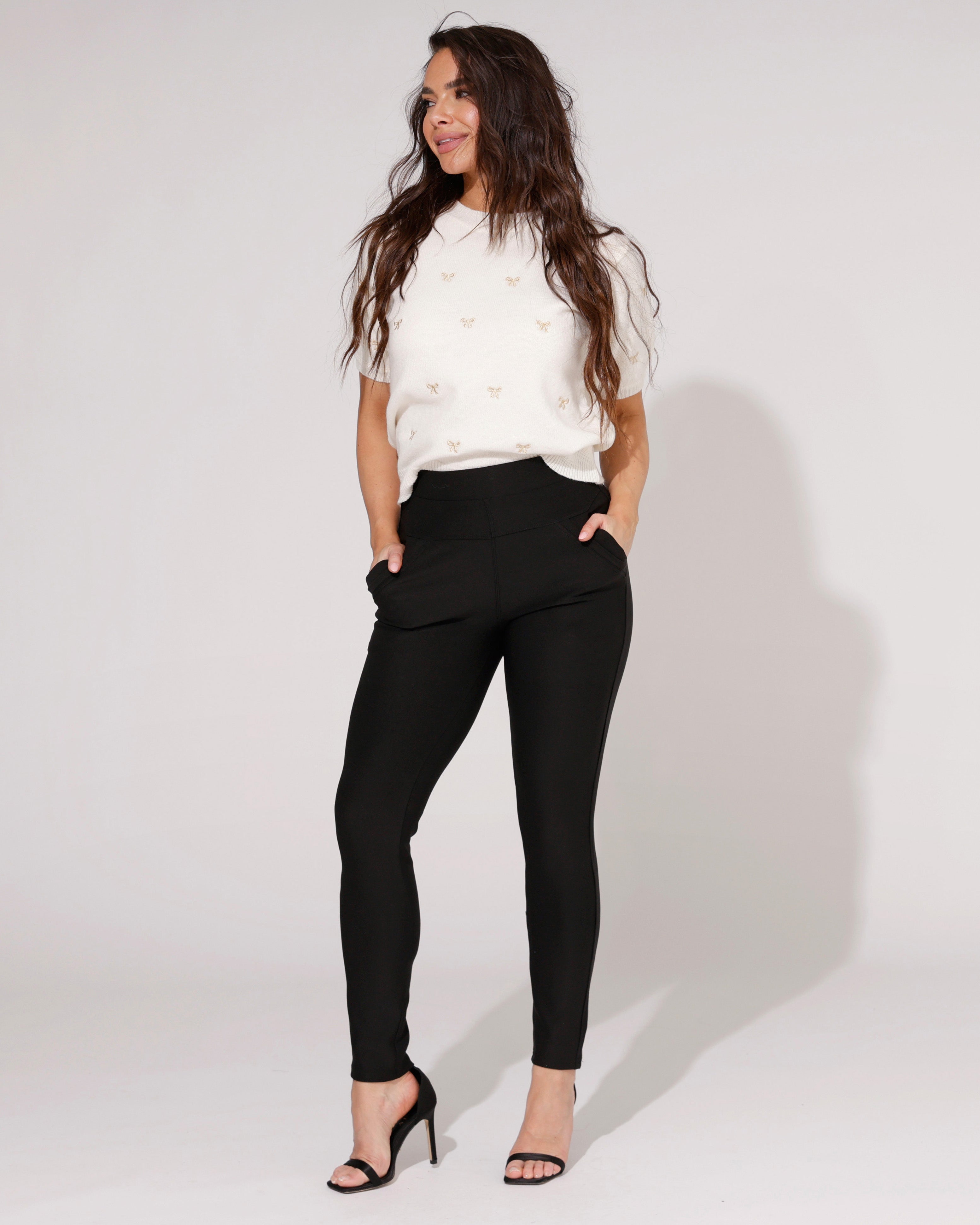 Stretch broek Tess Zwart
