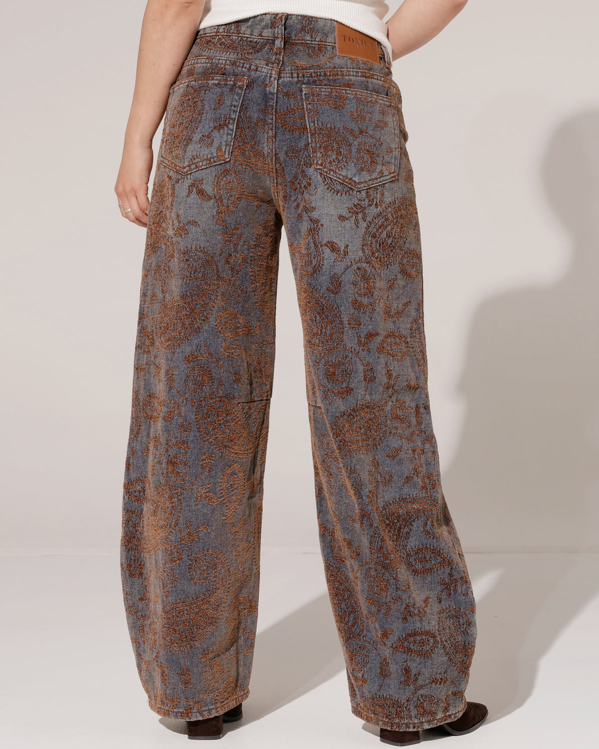 Toxik | Barrel jeans paisley print Mexxy Donkerblauw