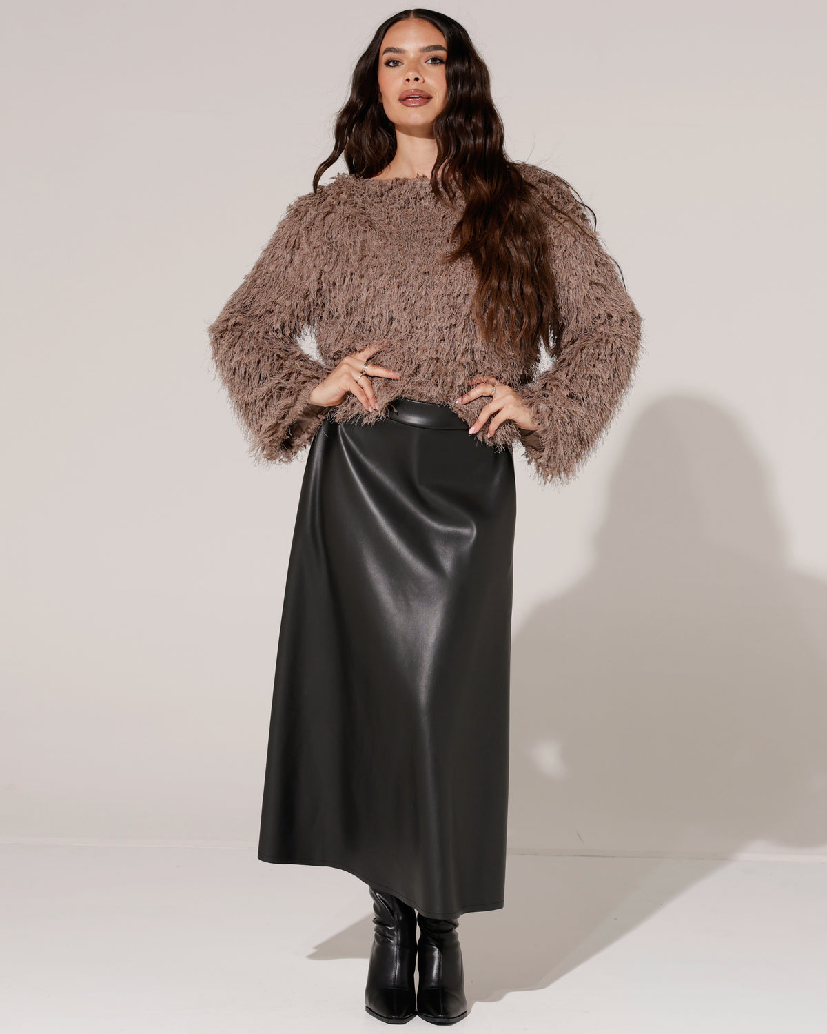 Leatherlook rok Rivana Zwart