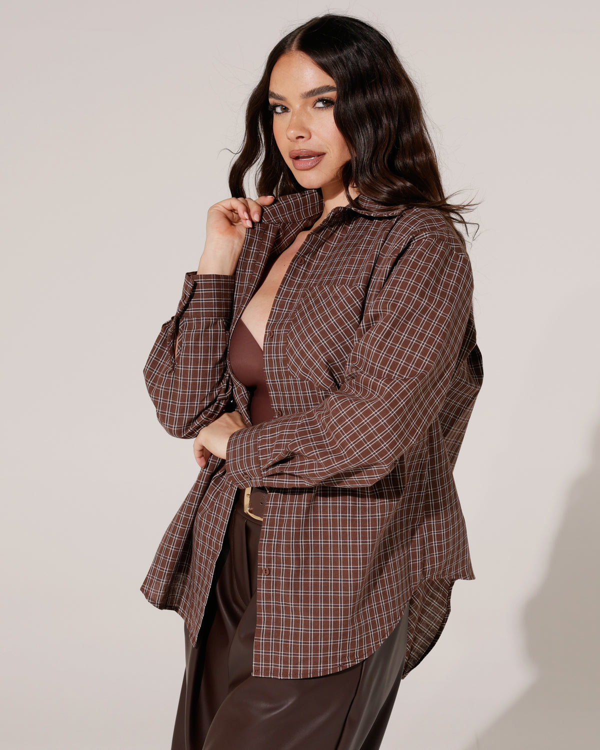 Geruite blouse Eef Bruin
