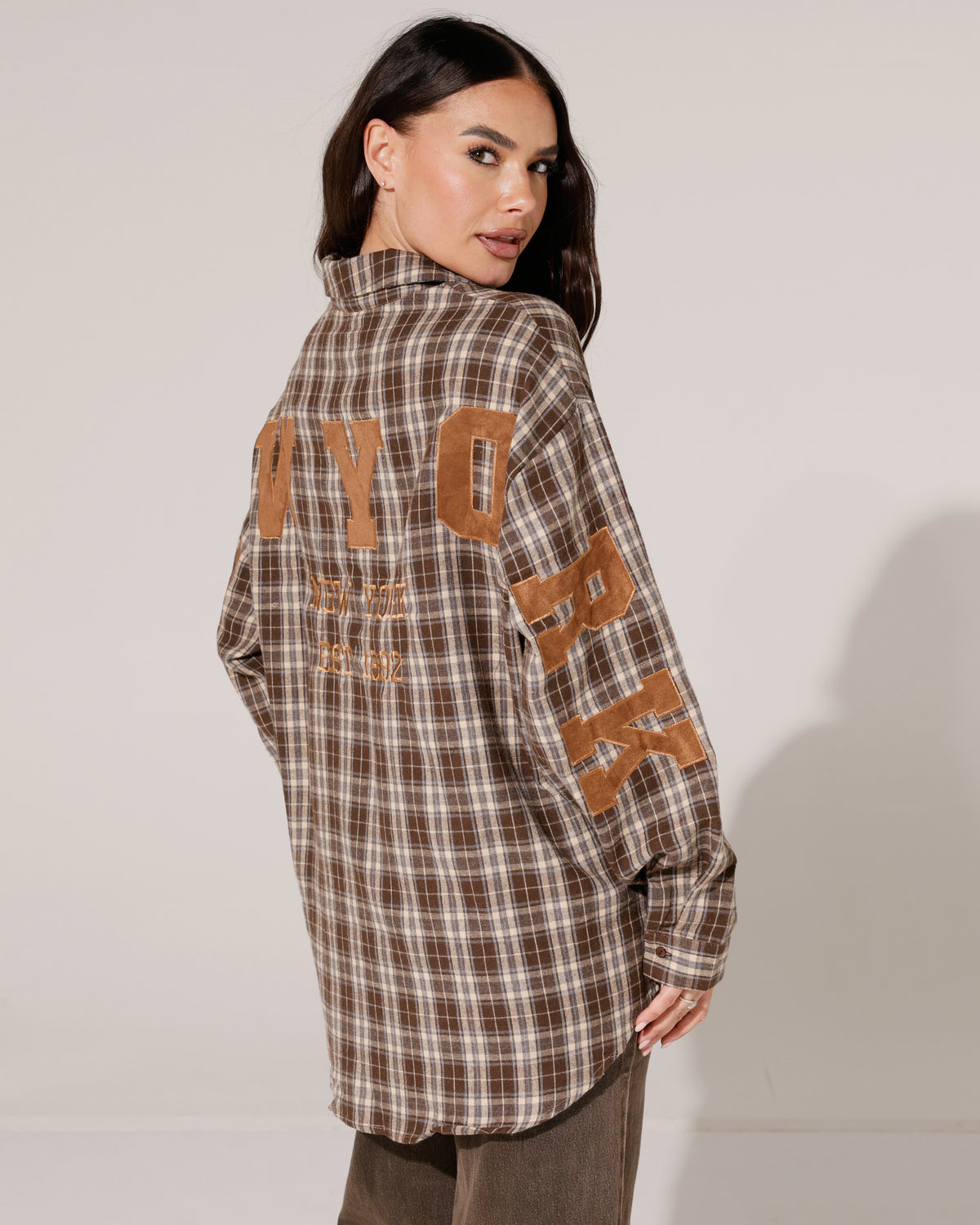 Geruite blouse New York Isa Bruin