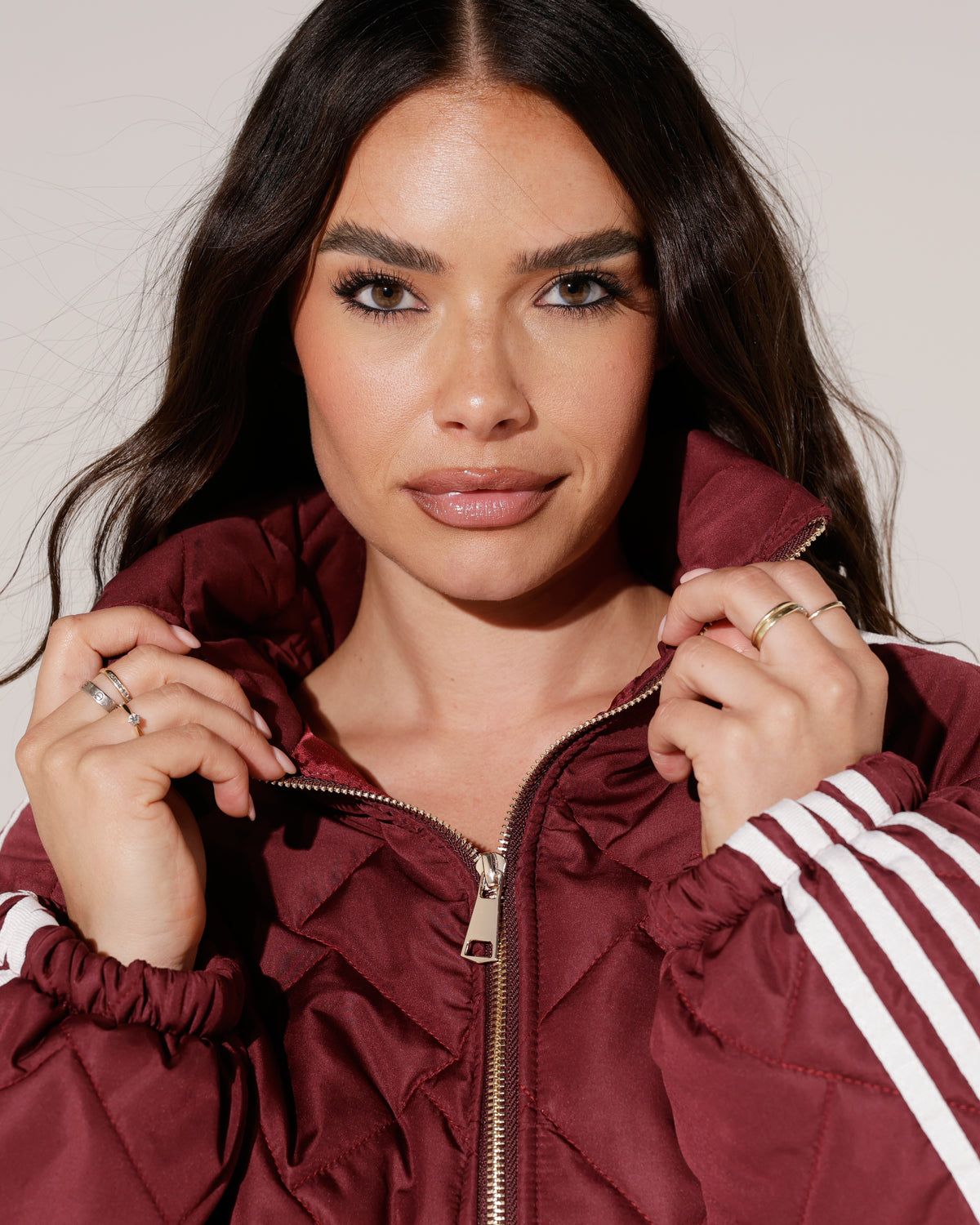 Gewatteerd bomberjacket met strepen Revy Bordeaux