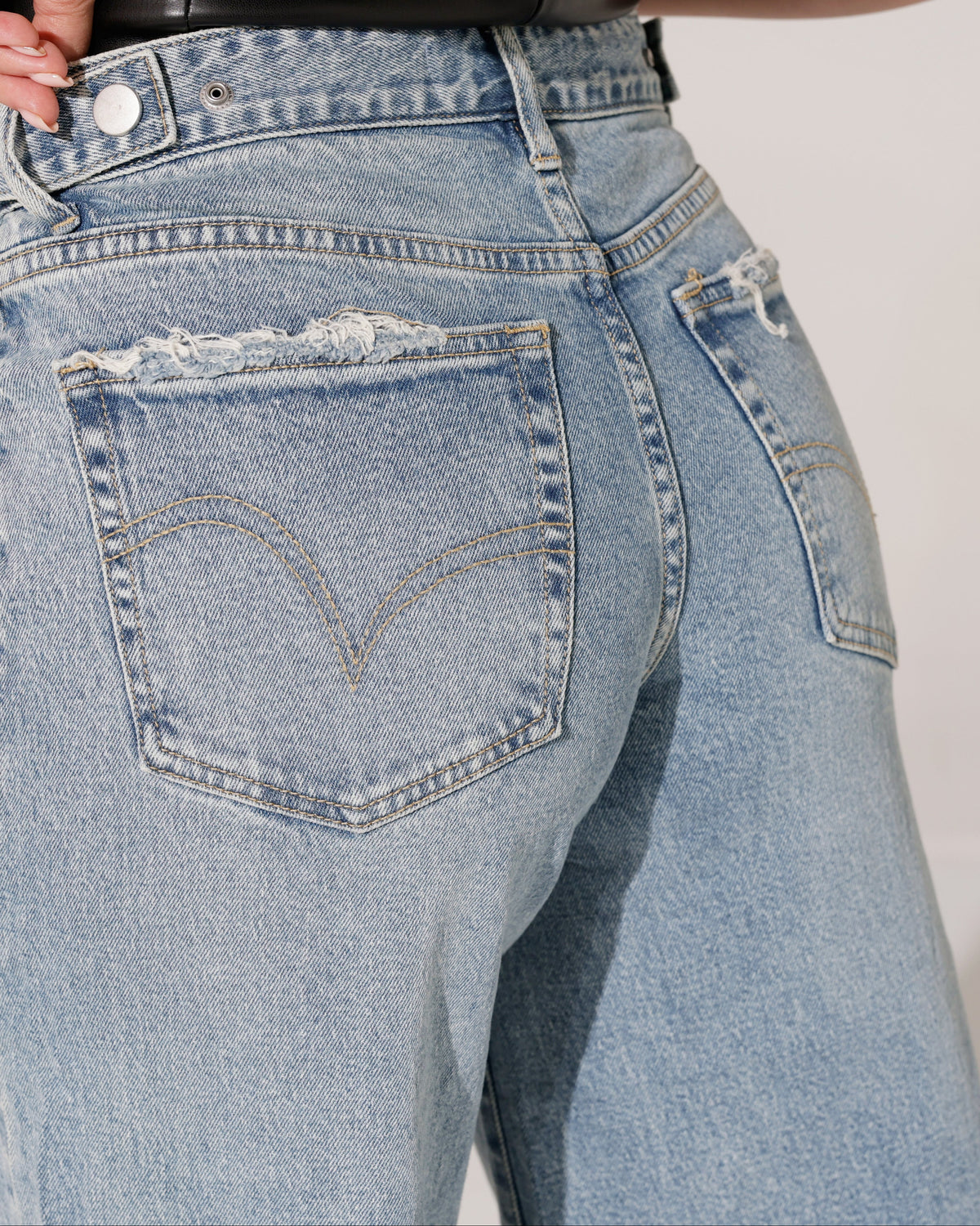 Queen Hearts | Wide leg jeans, Mid waist Vicky-1 Blauw