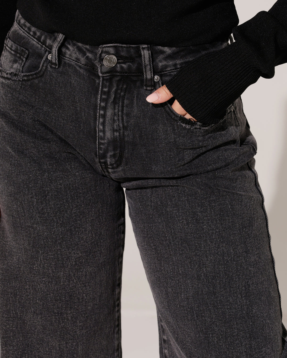 Queen Hearts | Barrel jeans Kyra-6 Zwart