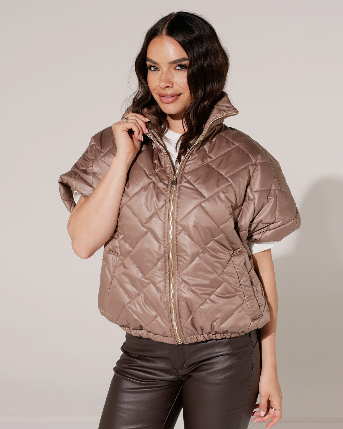 Jacket met korte mouwen Mindey Taupe