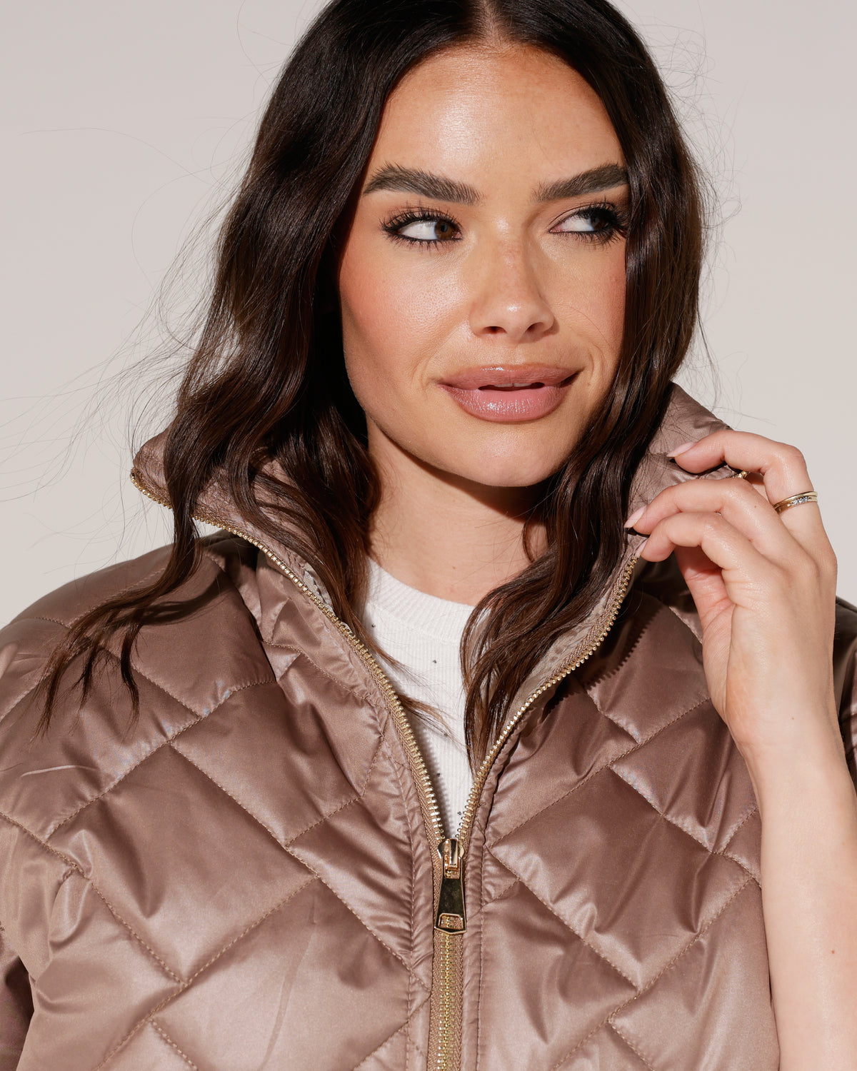 Jacket met korte mouwen Mindey Taupe