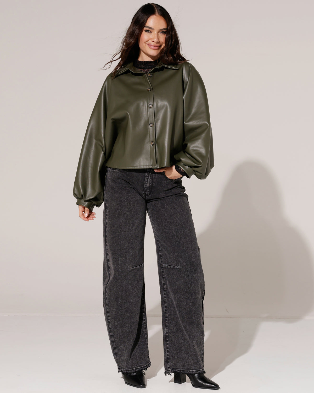 Leatherlook jacket Jolene Groen