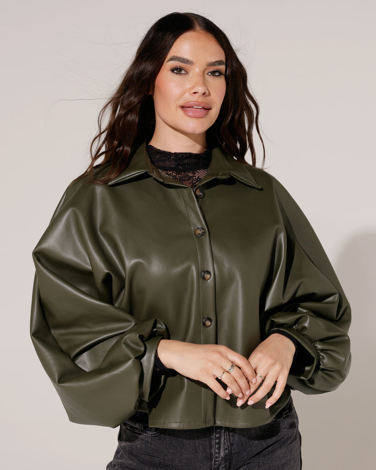 Leatherlook jacket Jolene Groen