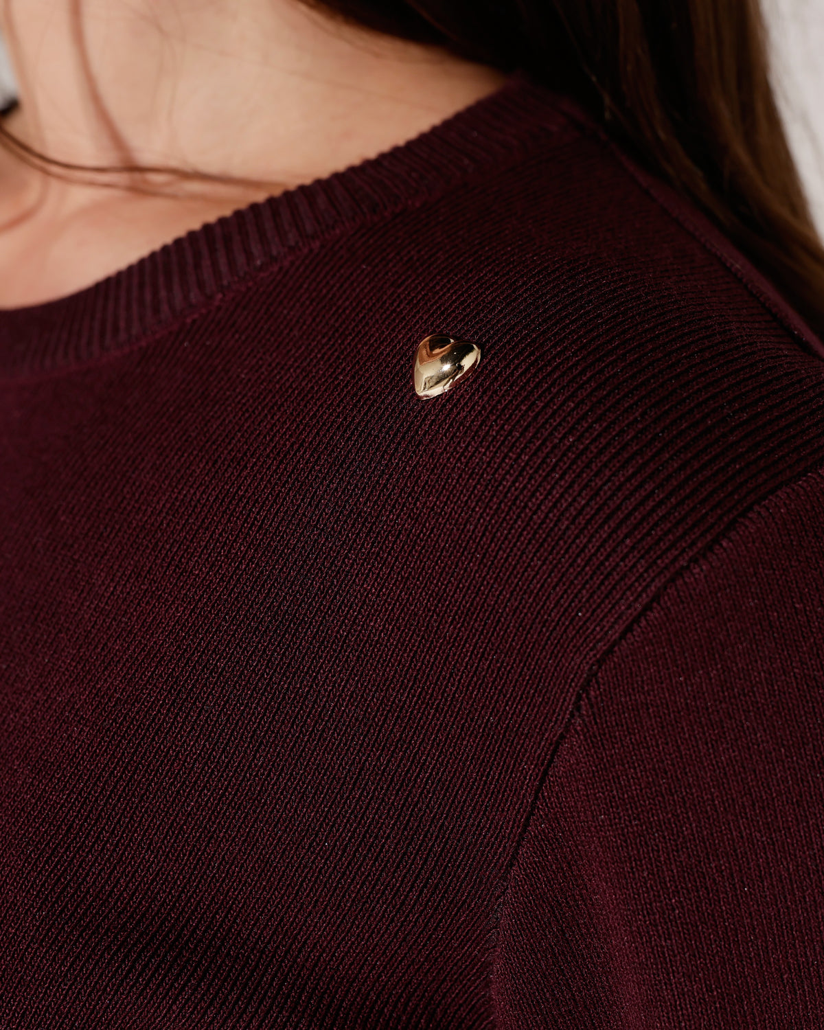 Top met goudkleurige hartjes Lena Aubergine