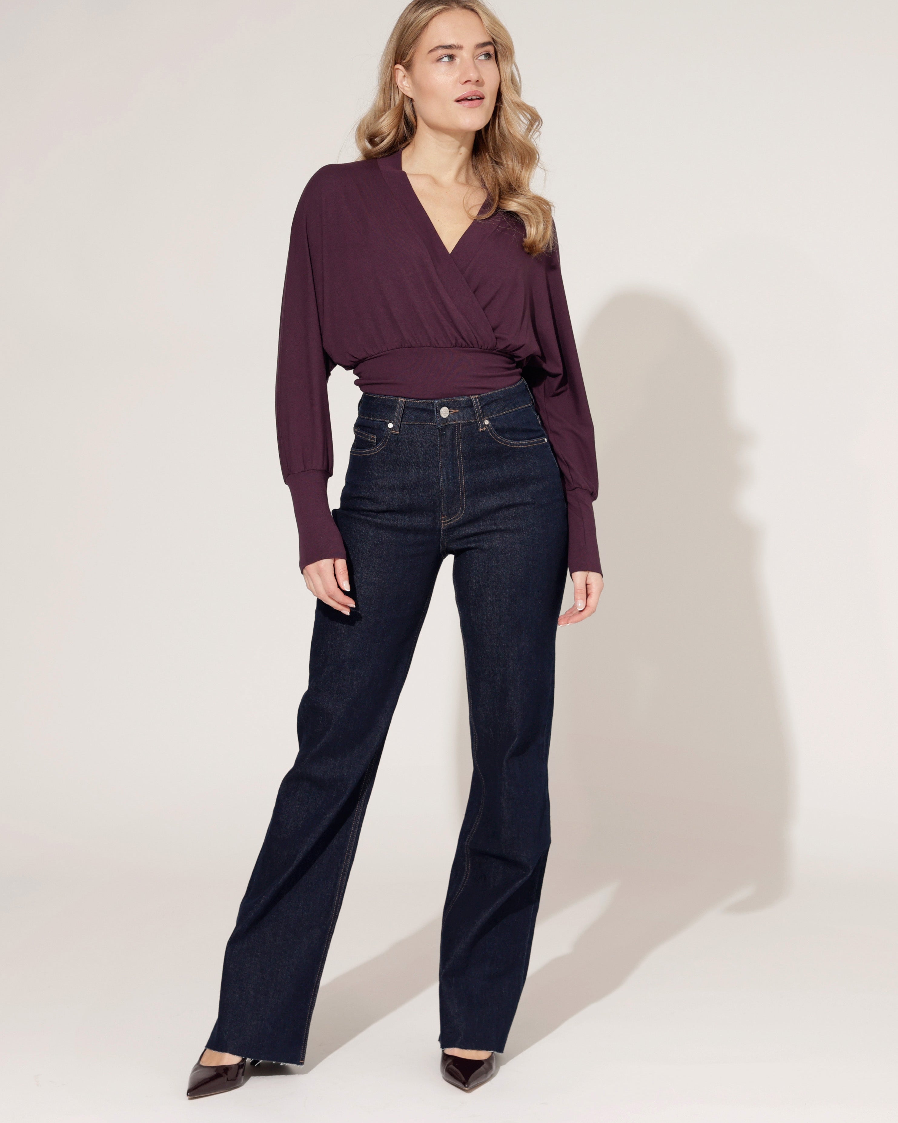 Queen Hearts | Wide leg jeans Nina-17 Donkerblauw