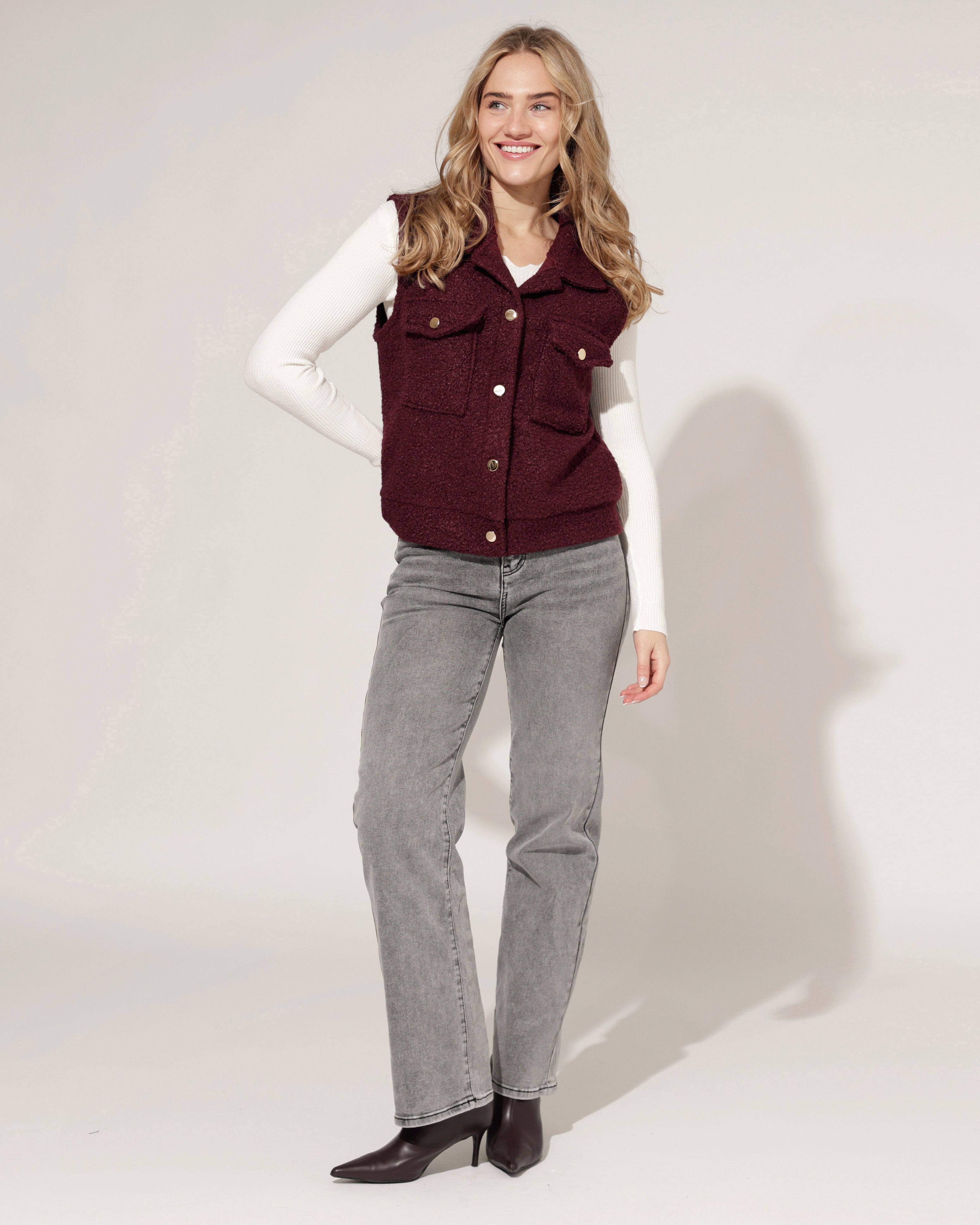 Teddy gilet Nomae Bordeaux