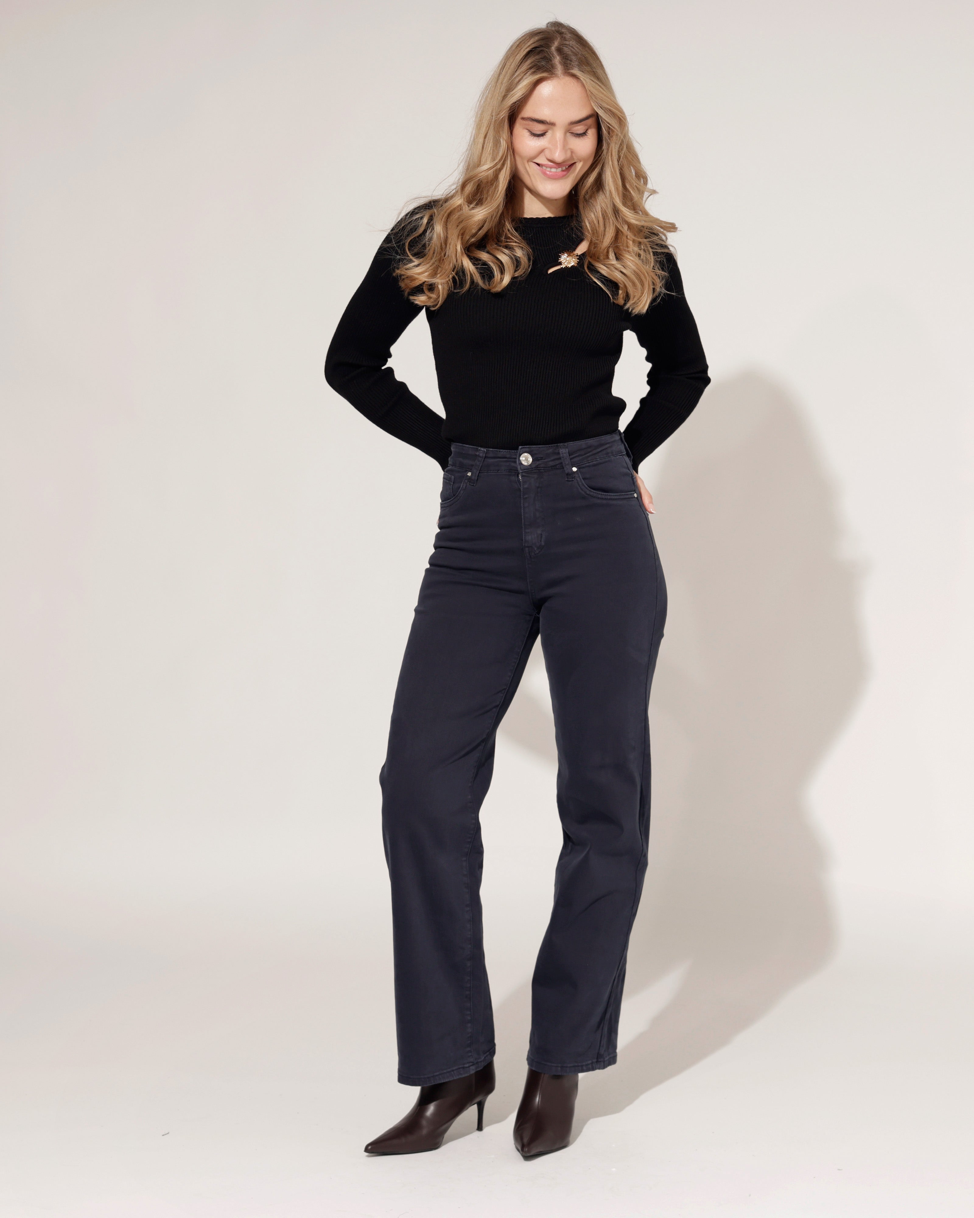 Goodies | Wide leg jeans Es-3 Donkerblauw