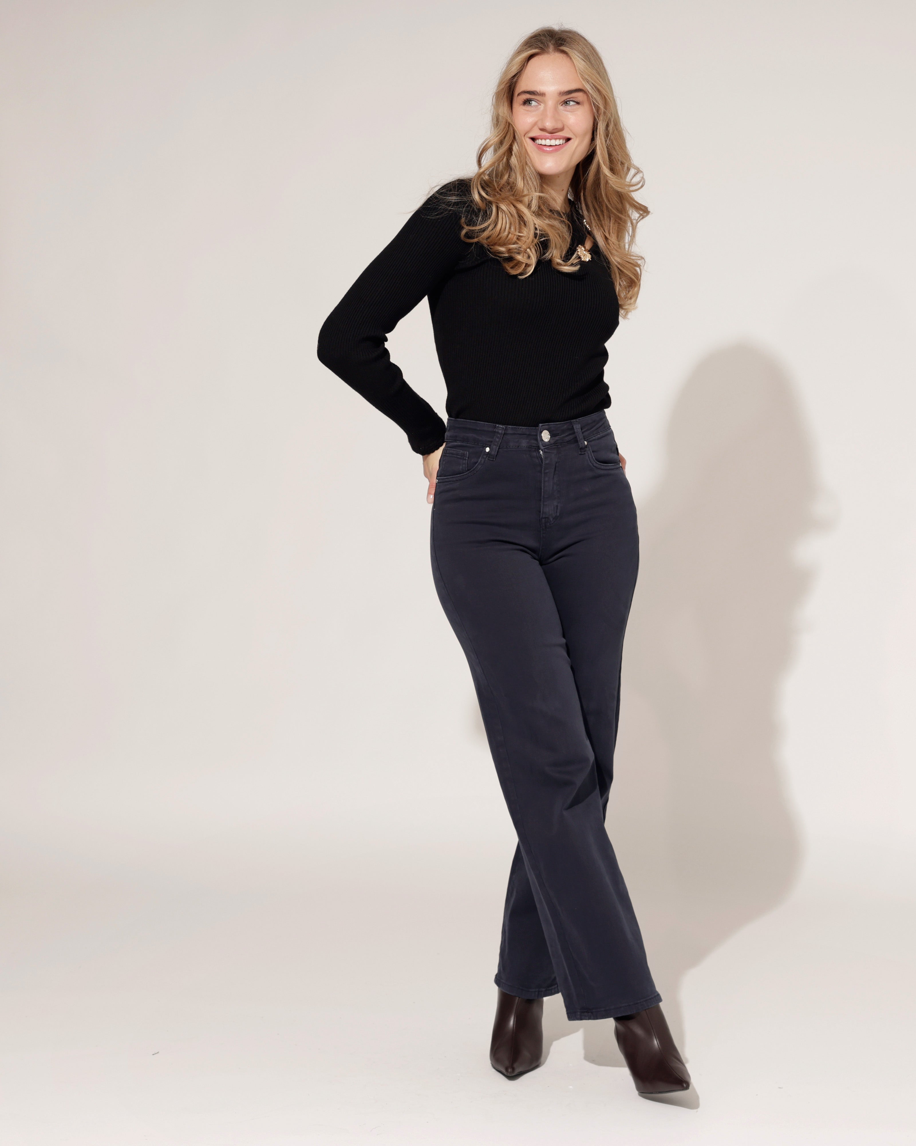 Goodies | Wide leg jeans Es-3 Donkerblauw