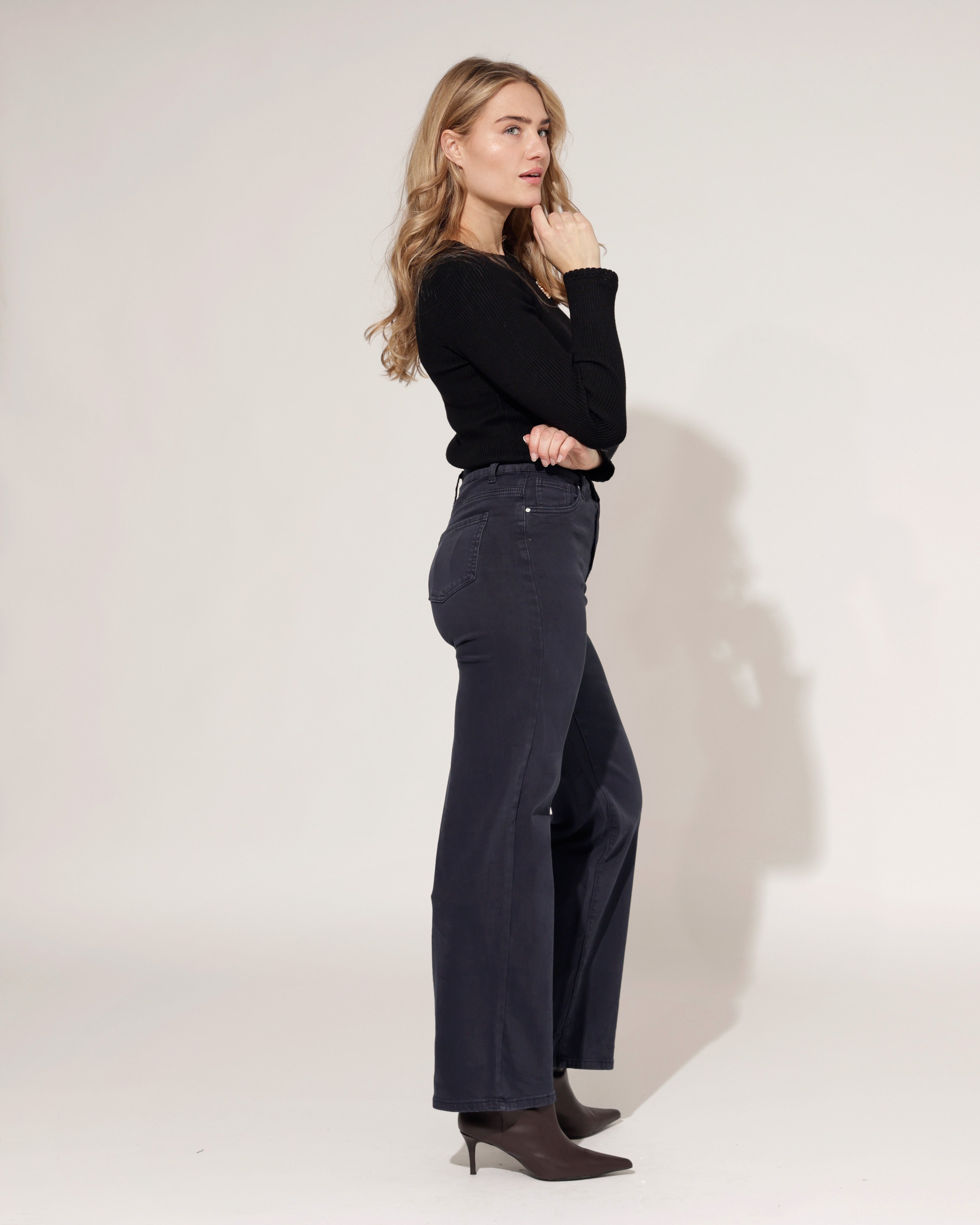 Goodies | Wide leg jeans Es-3 Donkerblauw
