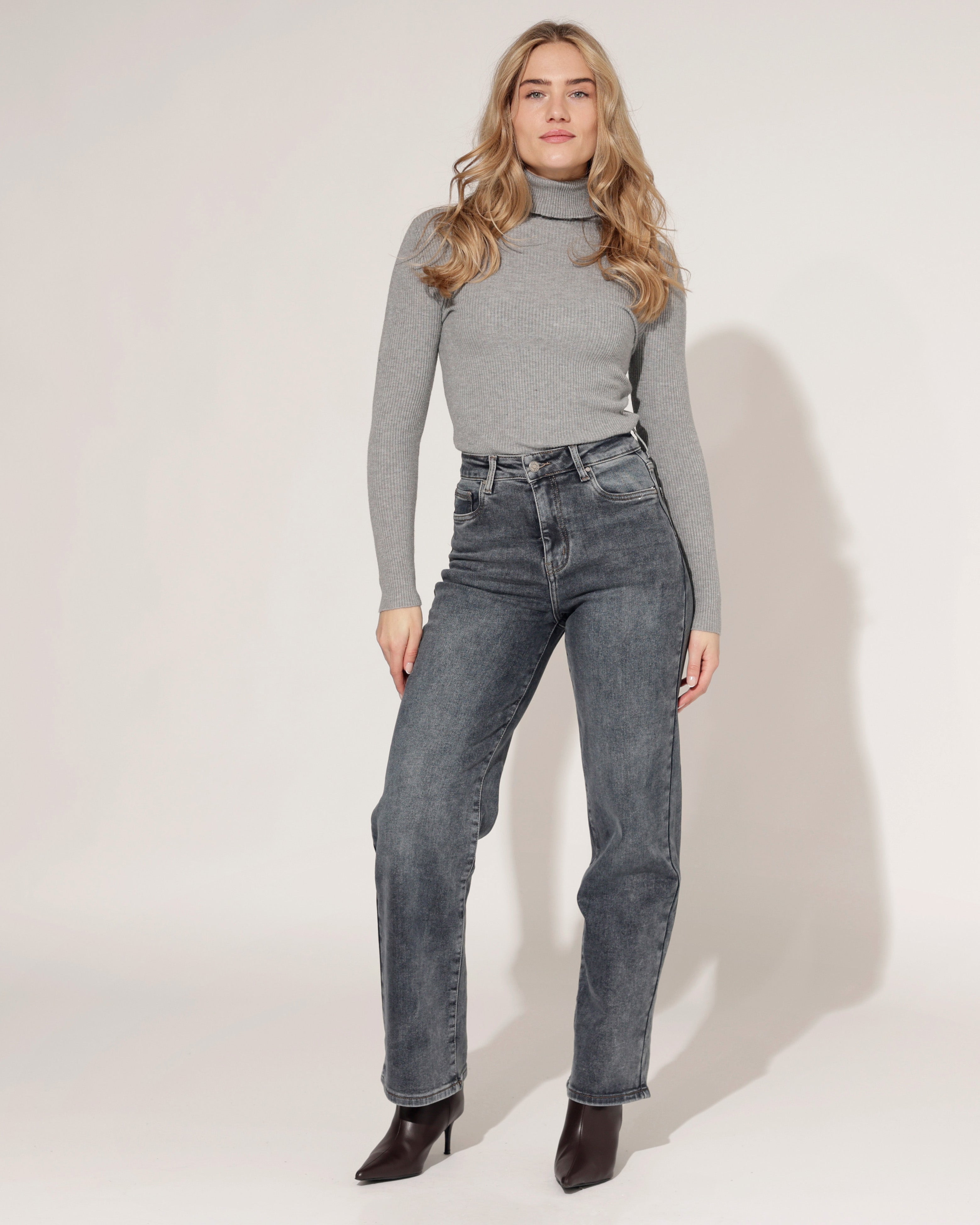 Hello Miss | Wide leg jeans Jill-3 Donkerblauw