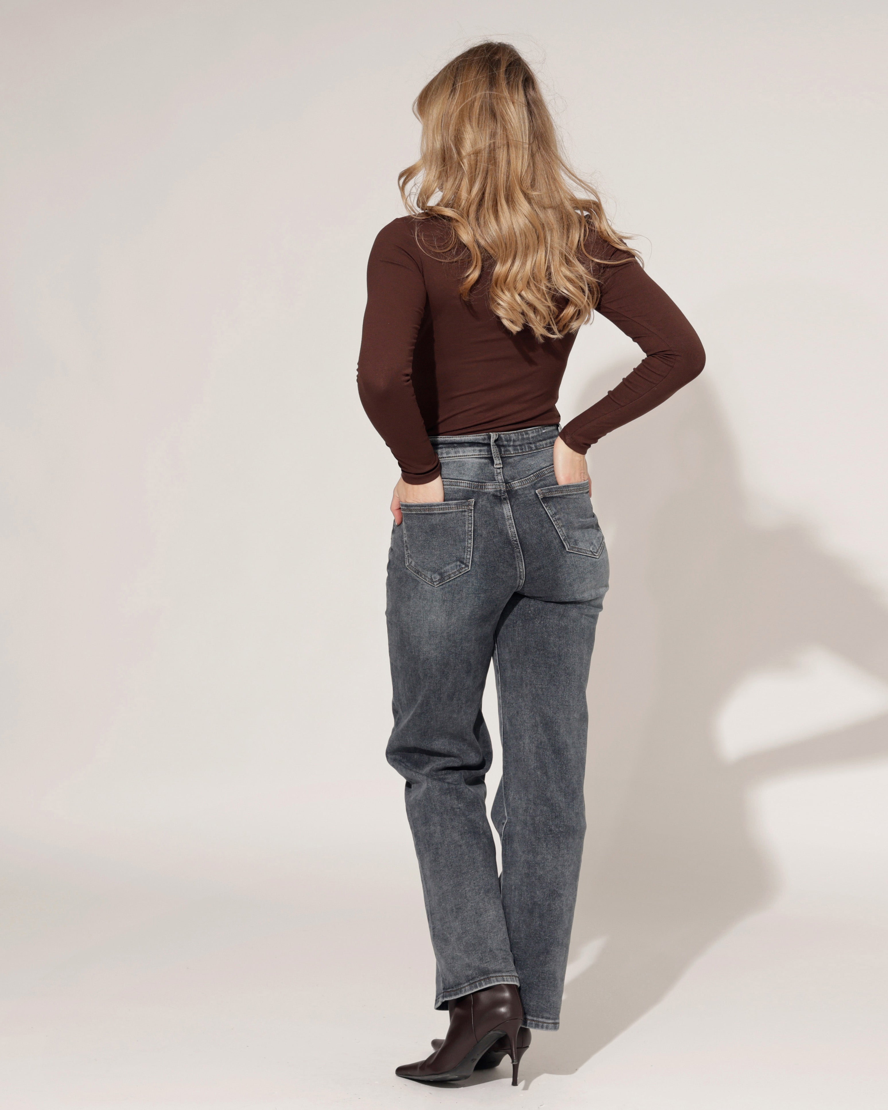 Hello Miss | Wide leg jeans Jill-3 Donkerblauw