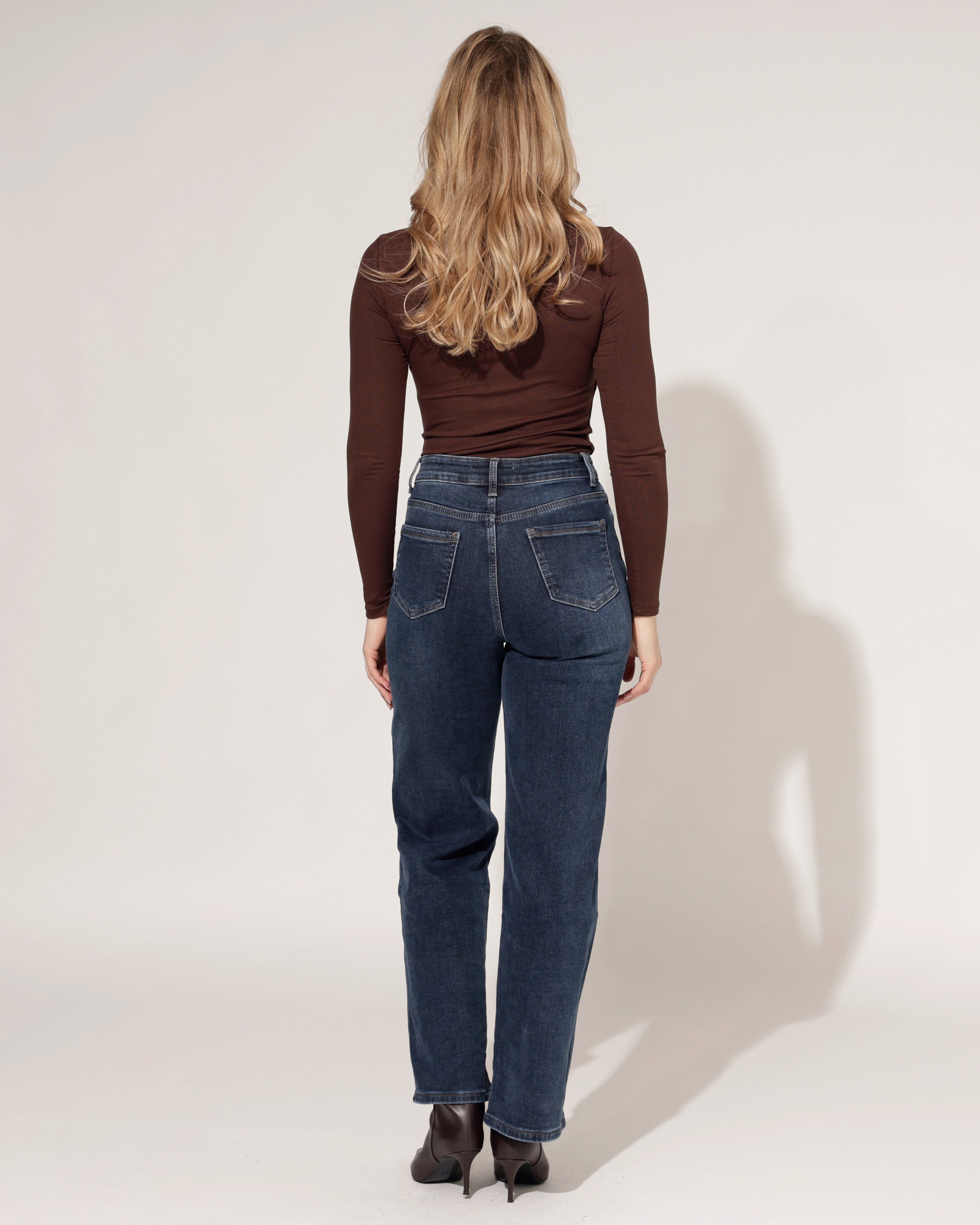Hello Miss | Wide leg jeans Jill-2 Donkerblauw