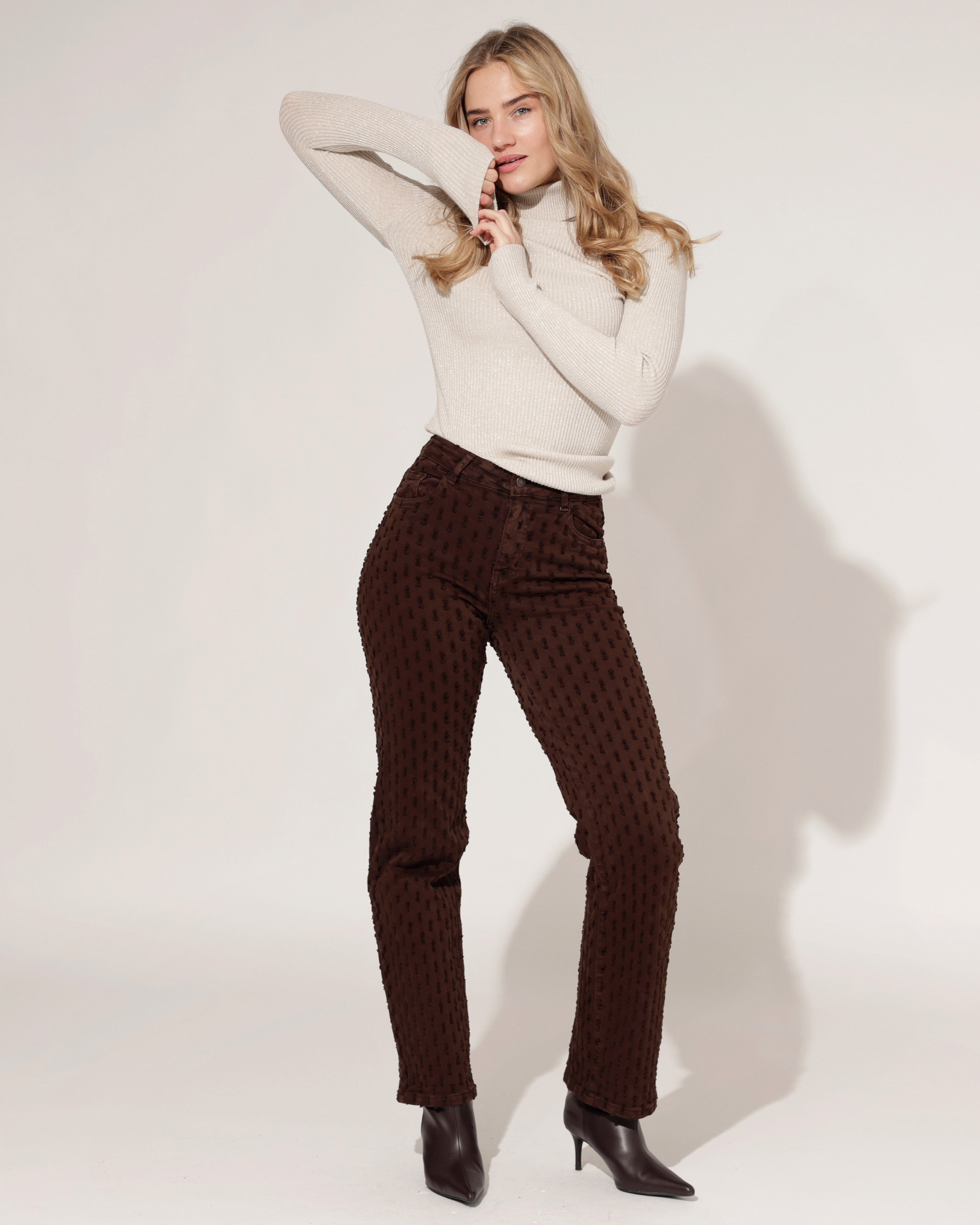 Hello Miss | Wide leg jeans Janey-19 Bruin