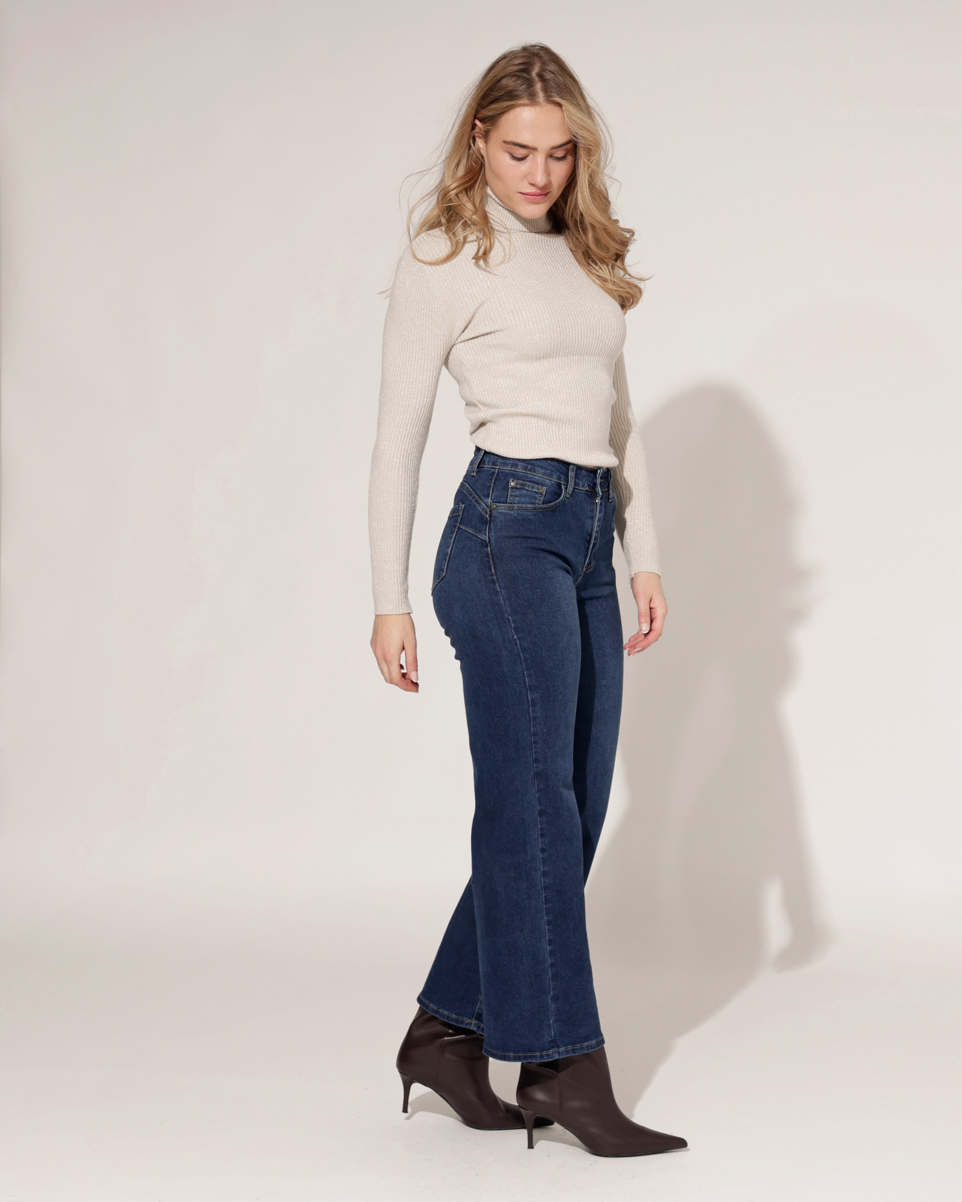Ana & Lucy | Wide leg jeans Merie Donkerblauw