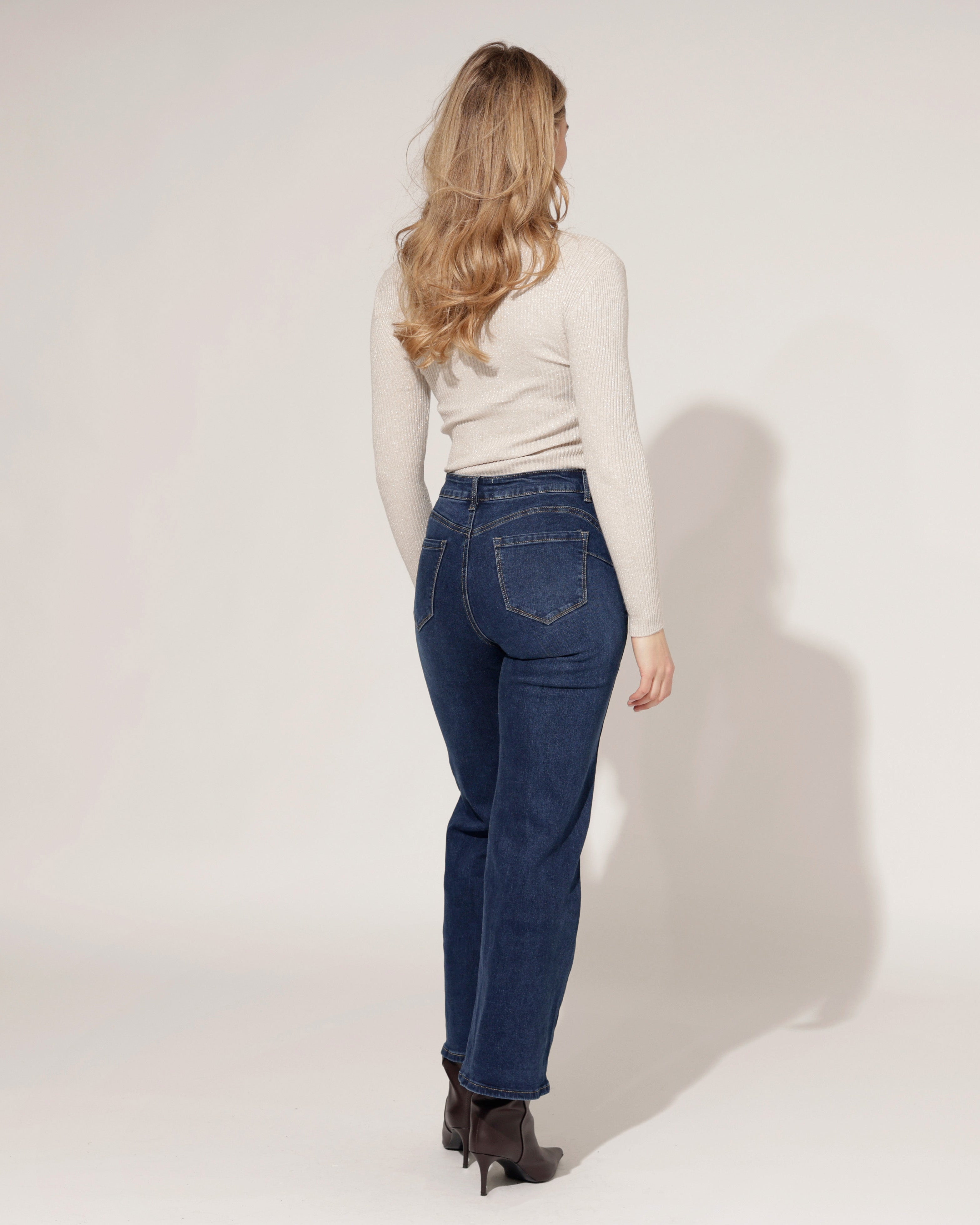 Ana & Lucy | Wide leg jeans Merie Donkerblauw