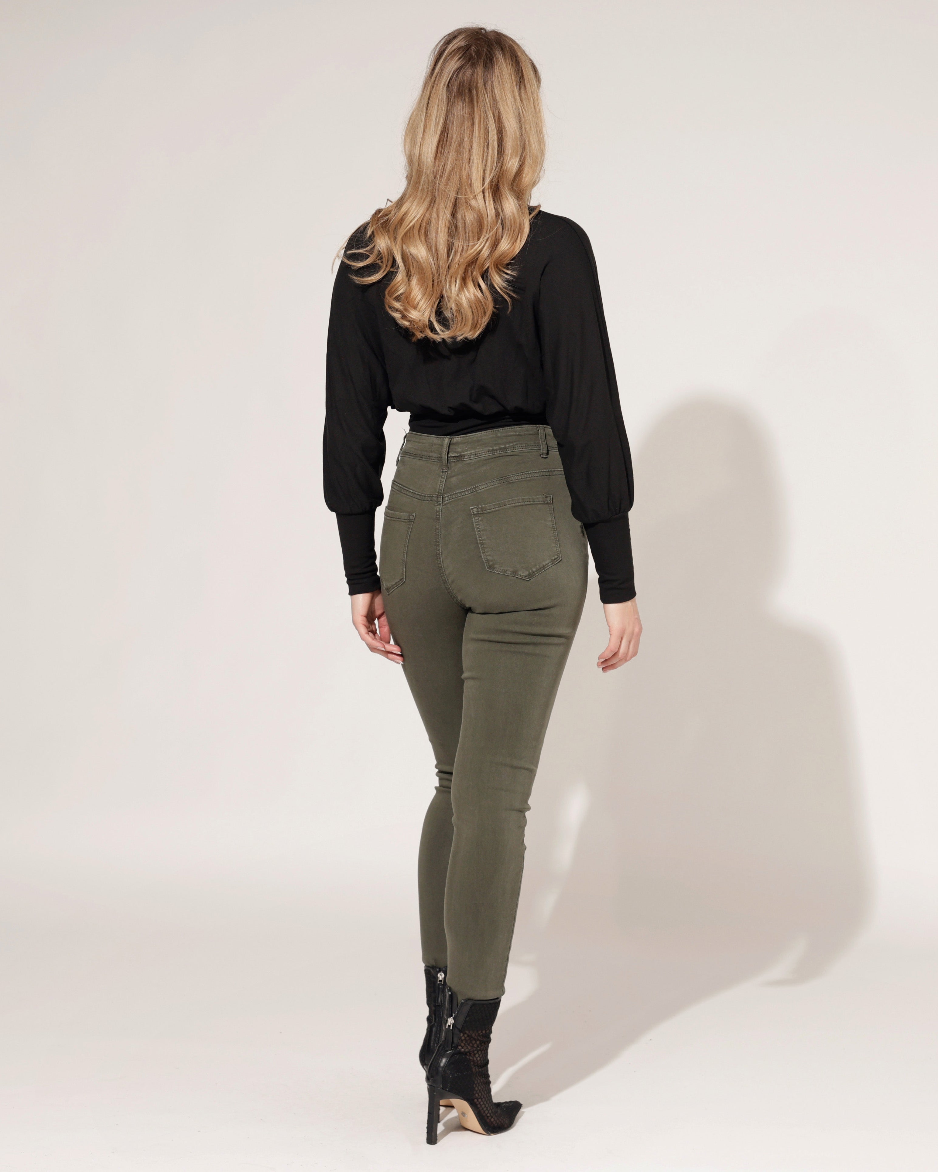 Goodies | Skinny jeans Lou-4 Donkergroen