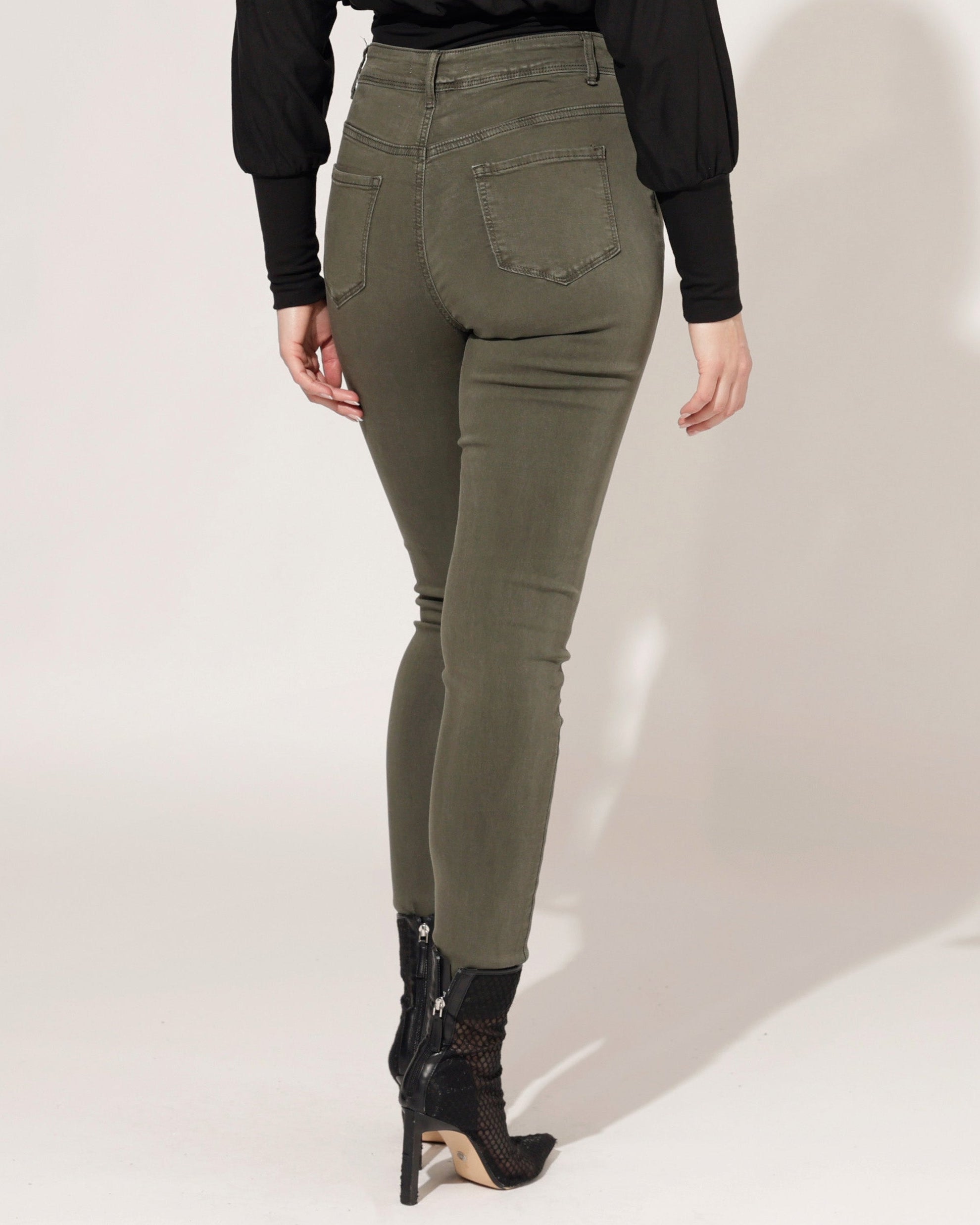 Goodies | Skinny jeans Lou-4 Donkergroen