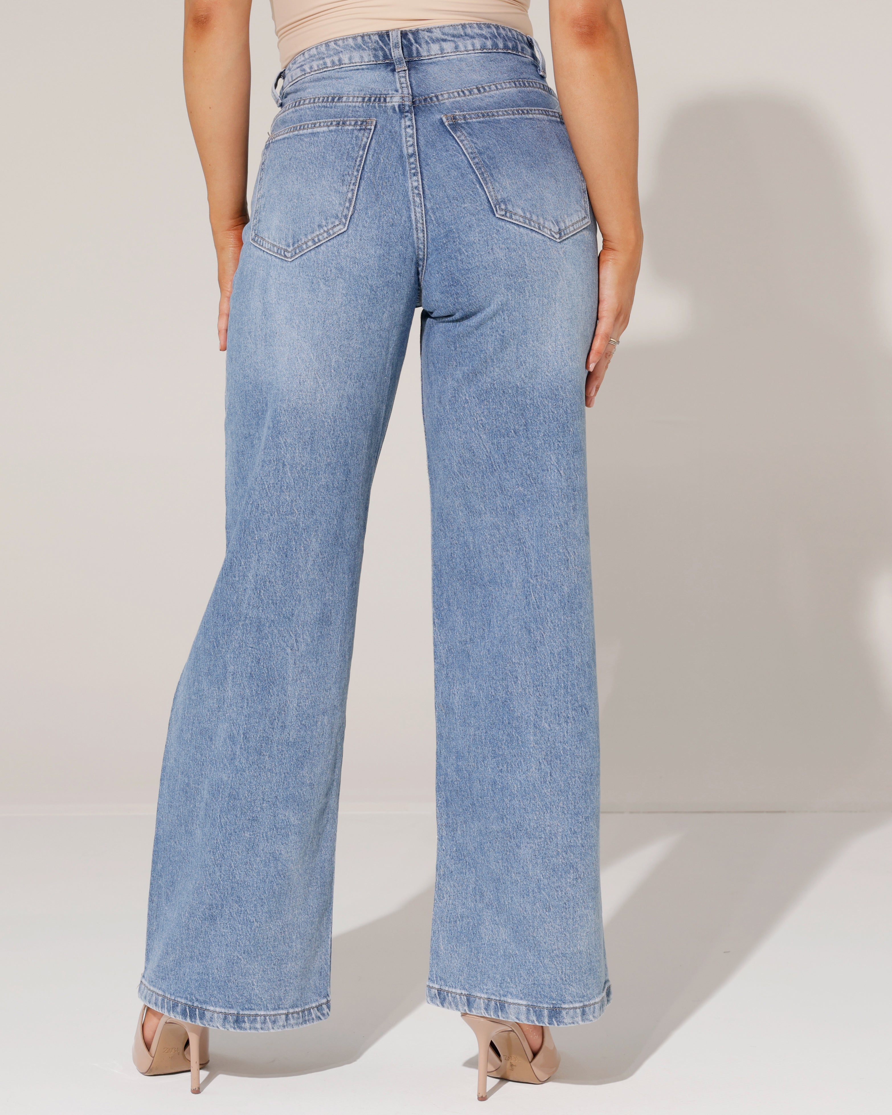Folyrose | Wide leg jeans Nena Blauw