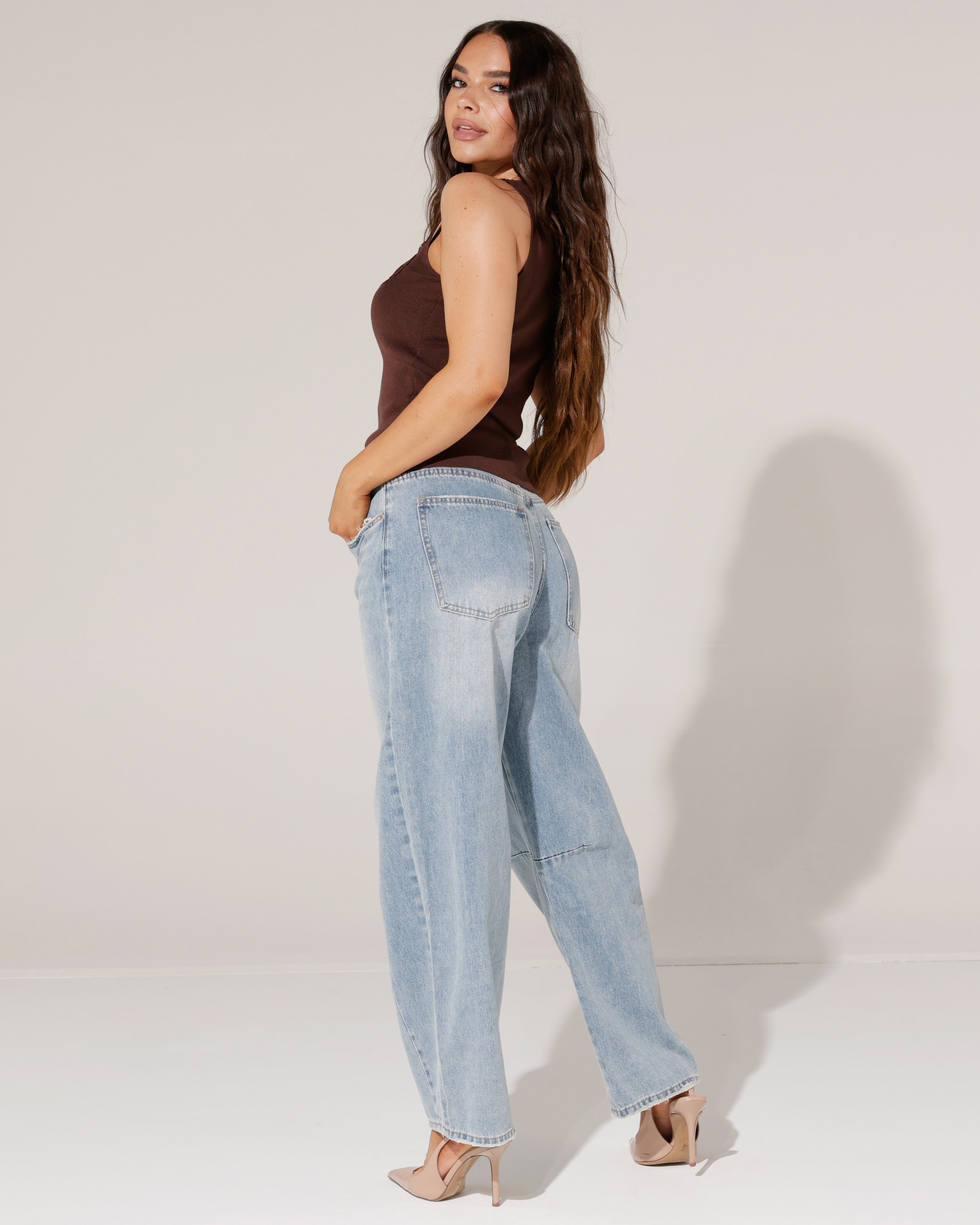 Laulia | Barrel jeans, ankle lenght Josine Blauw
