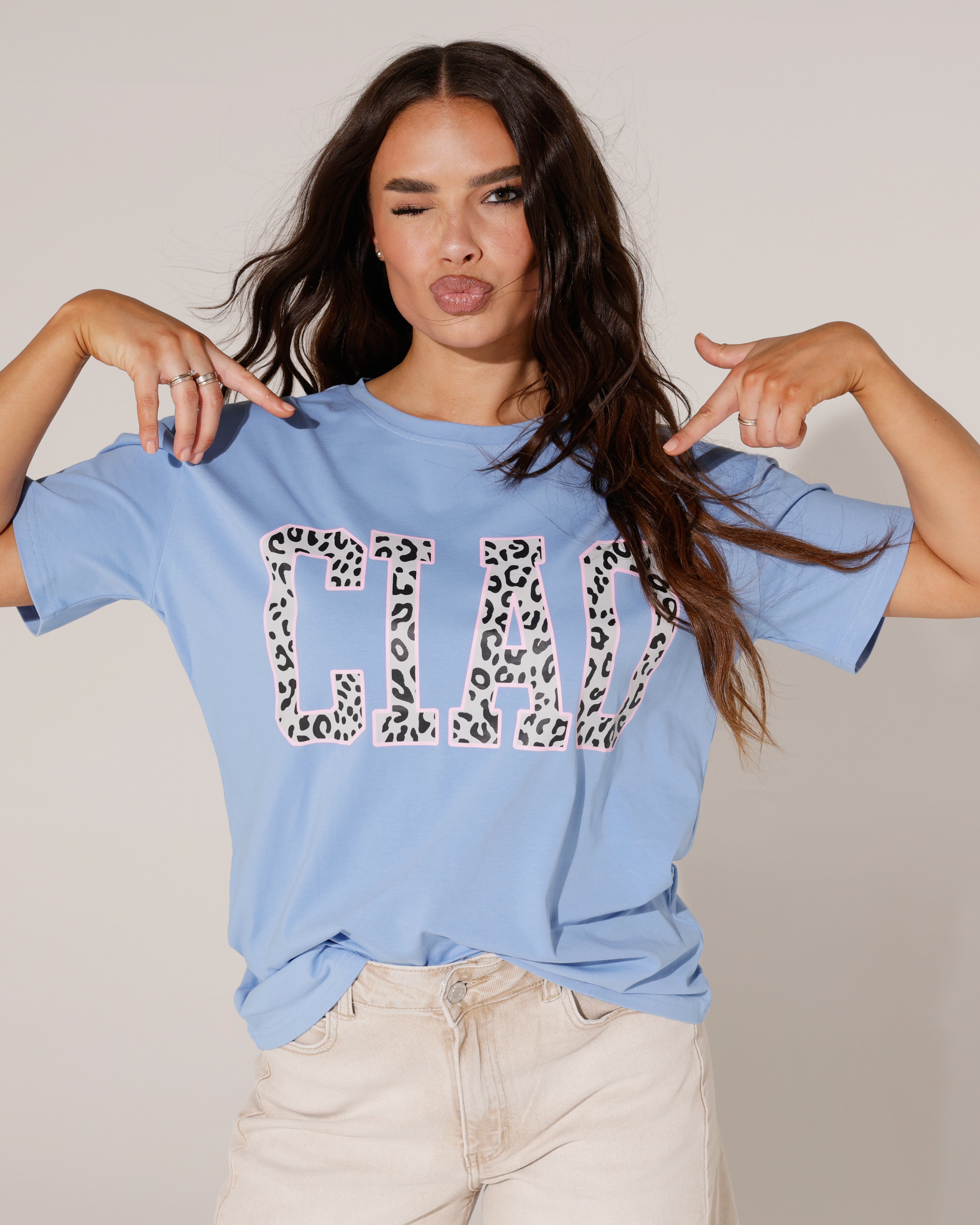 T-shirt Ciao panterprint Blauw