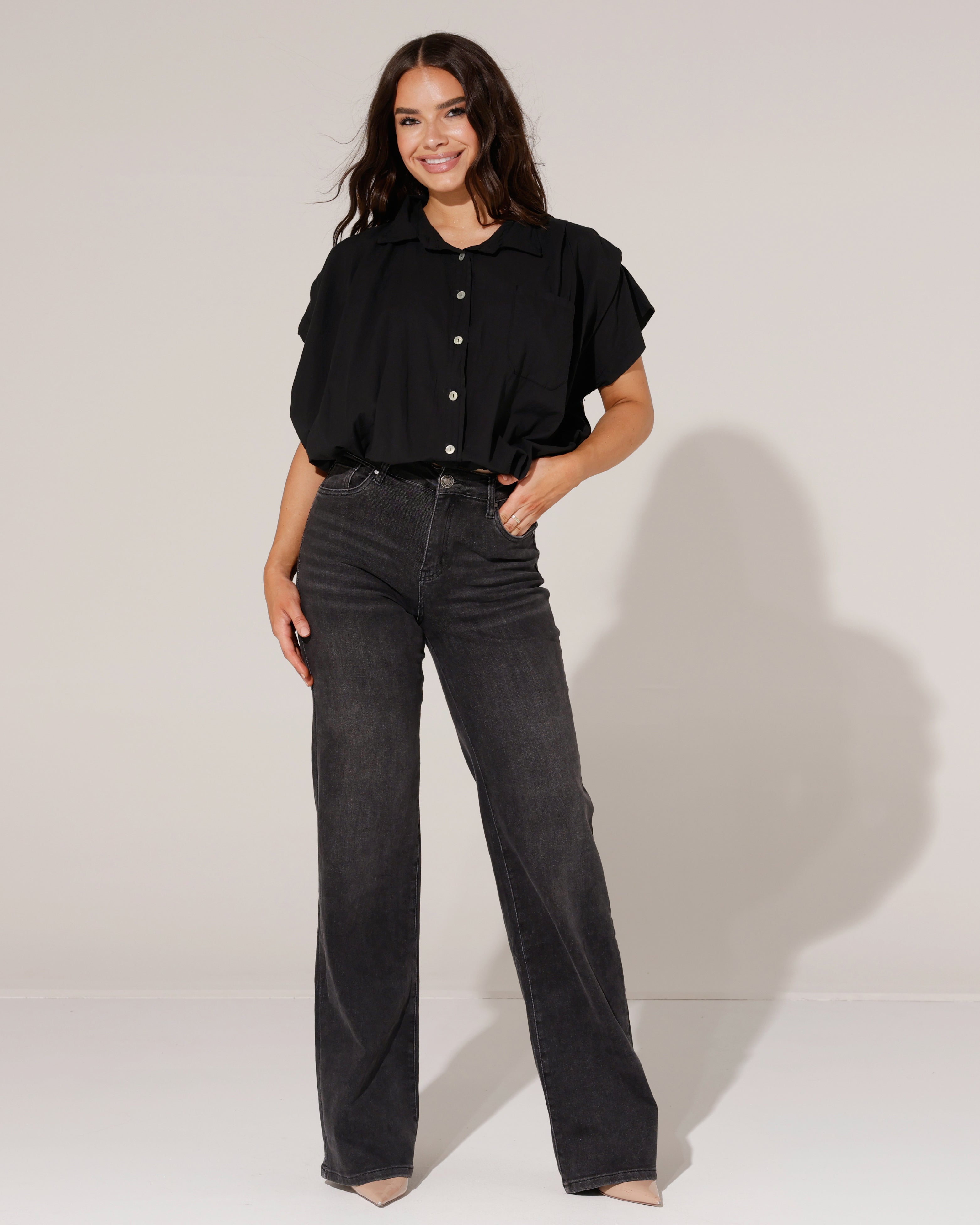 Goodies | Wide leg jeans TALL Iris Zwart