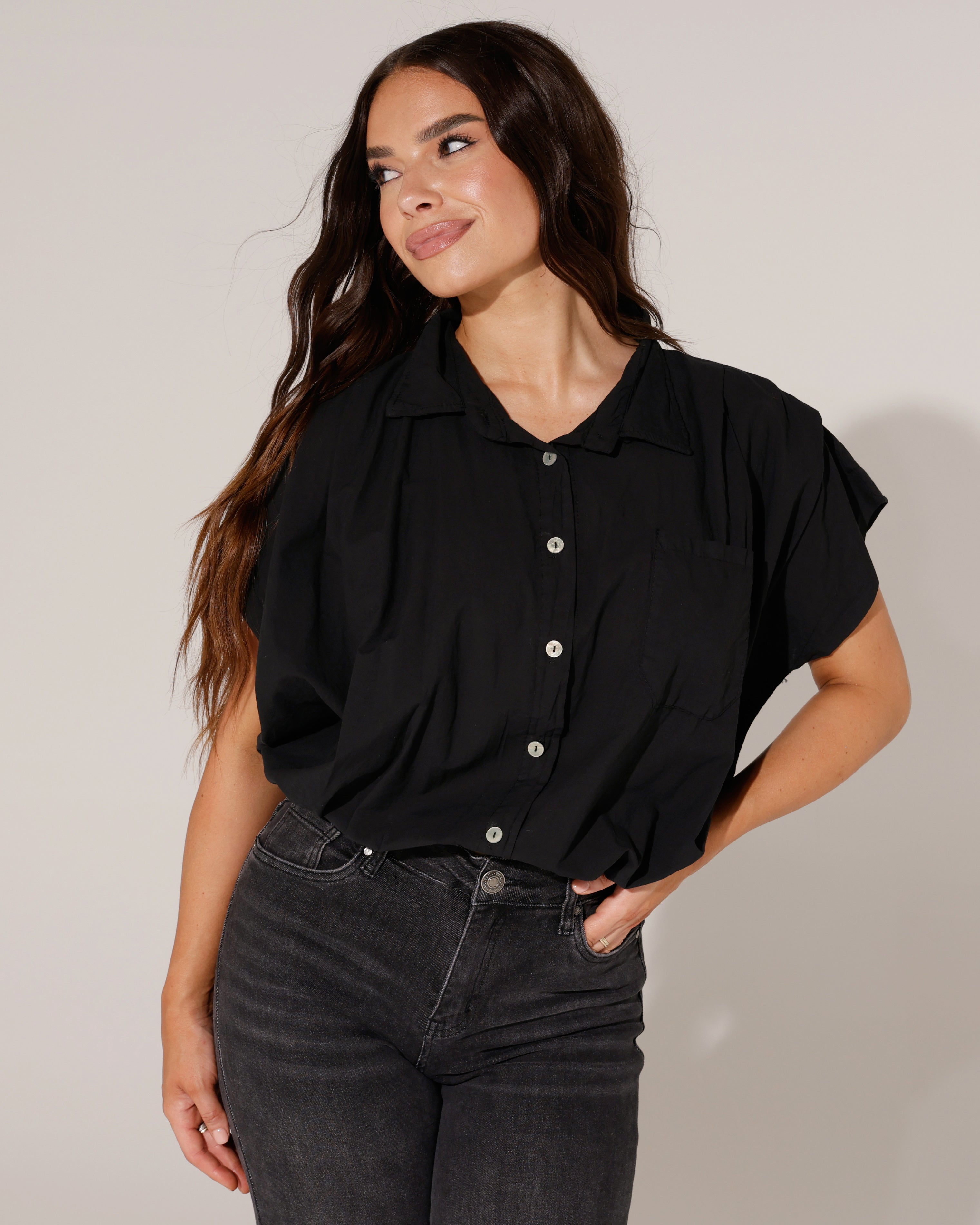 Ballon top Juna Zwart