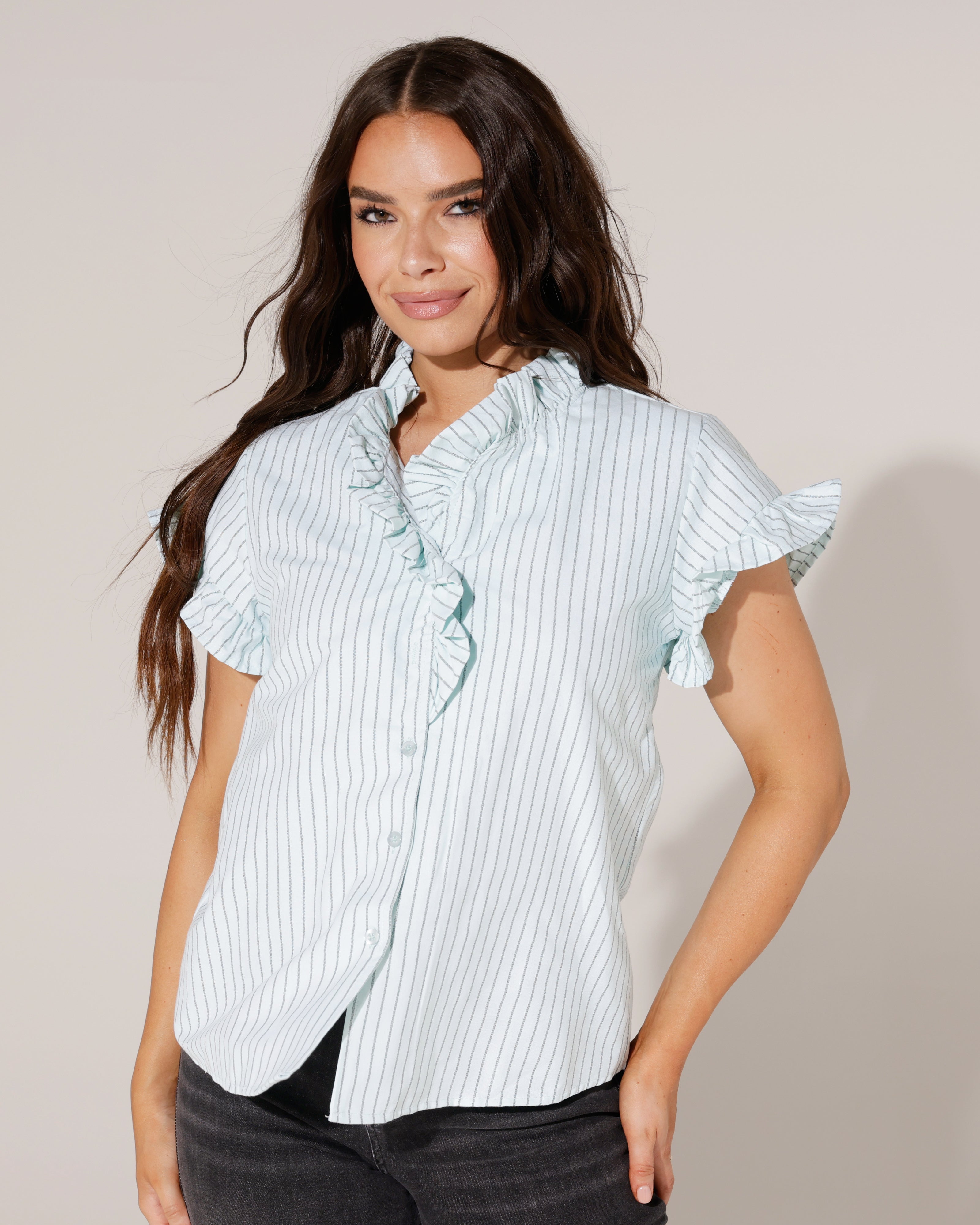 Top met streepje Carol Mint