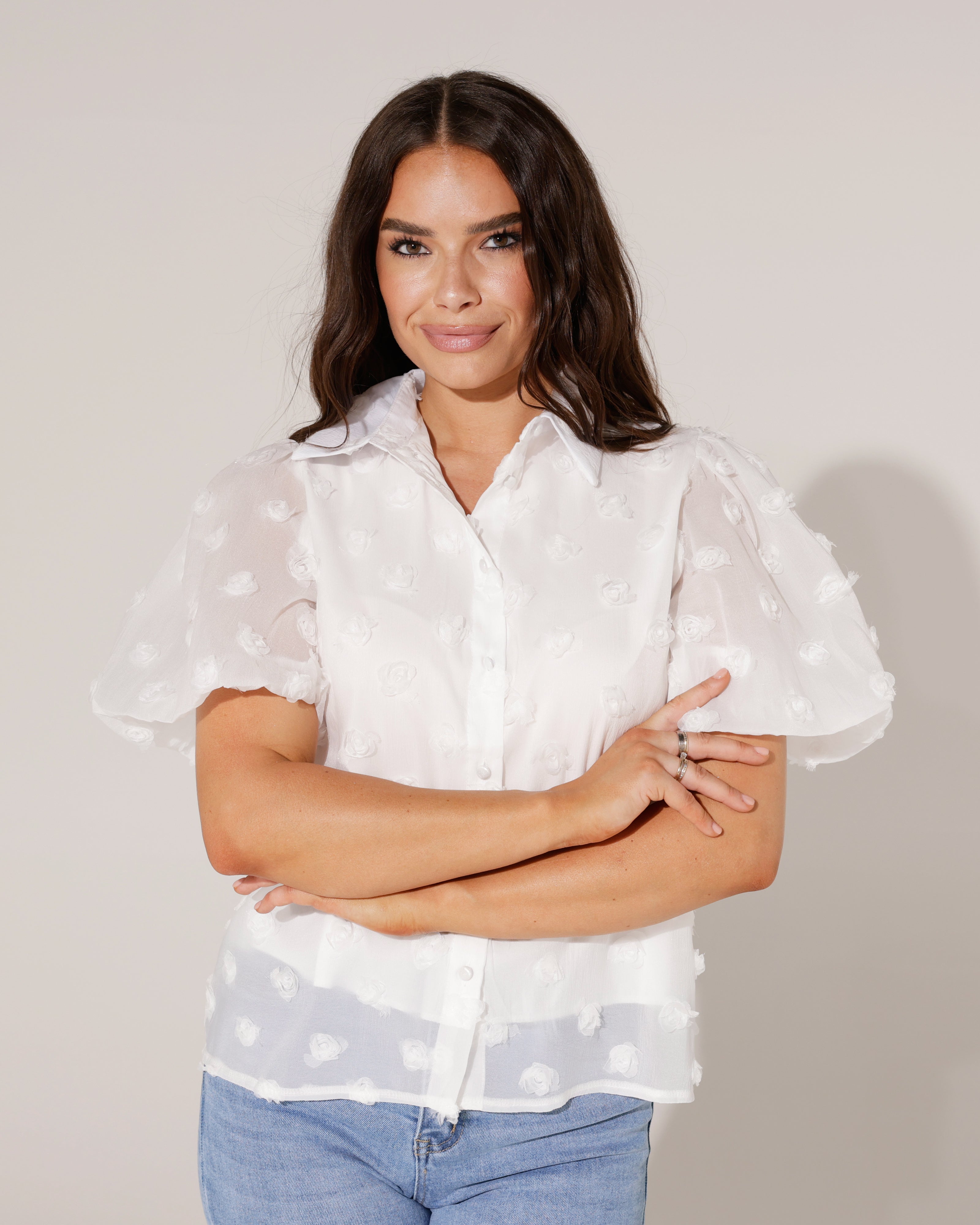 Blouse met stippen Ray Wit