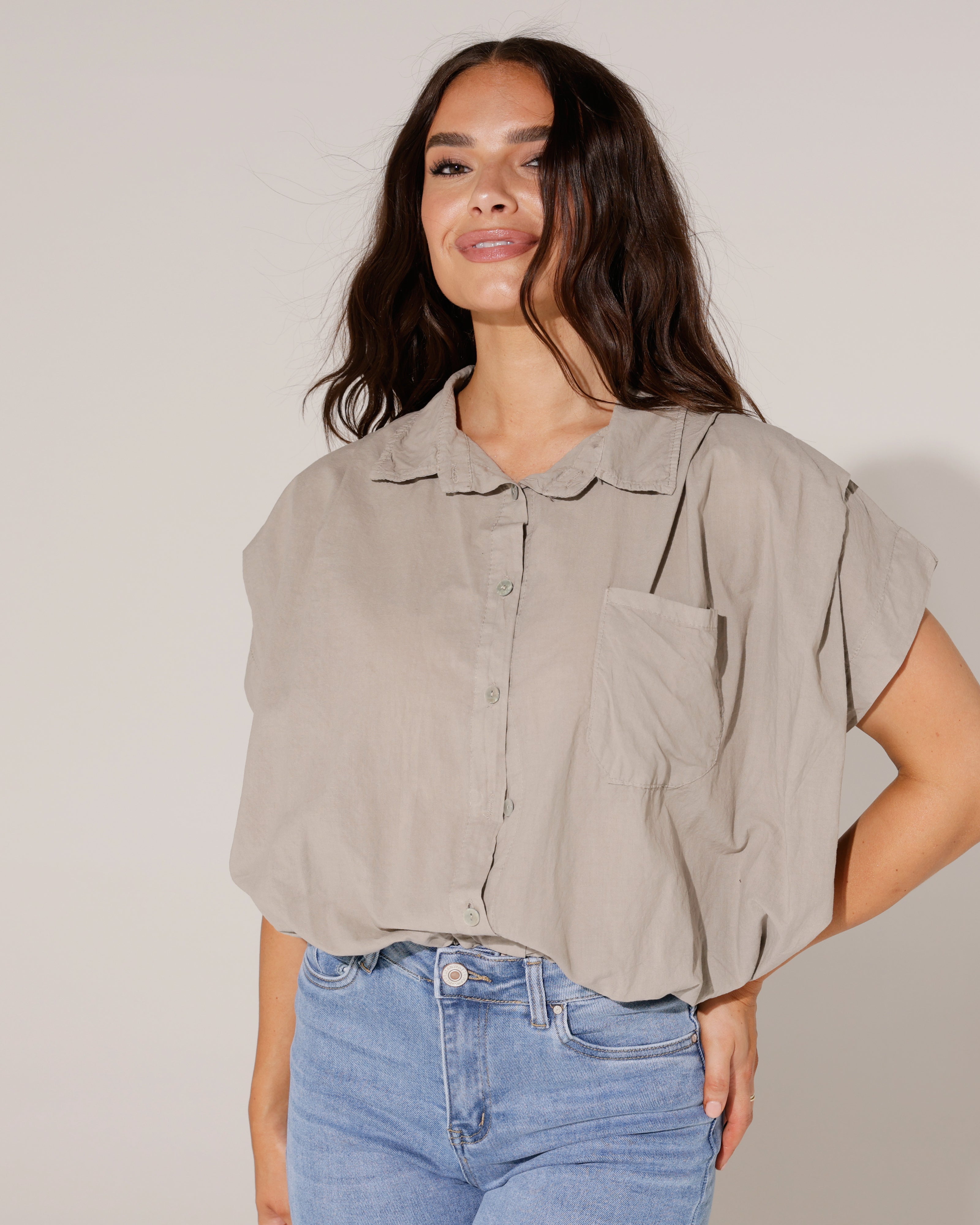 Ballon top Juna Taupe