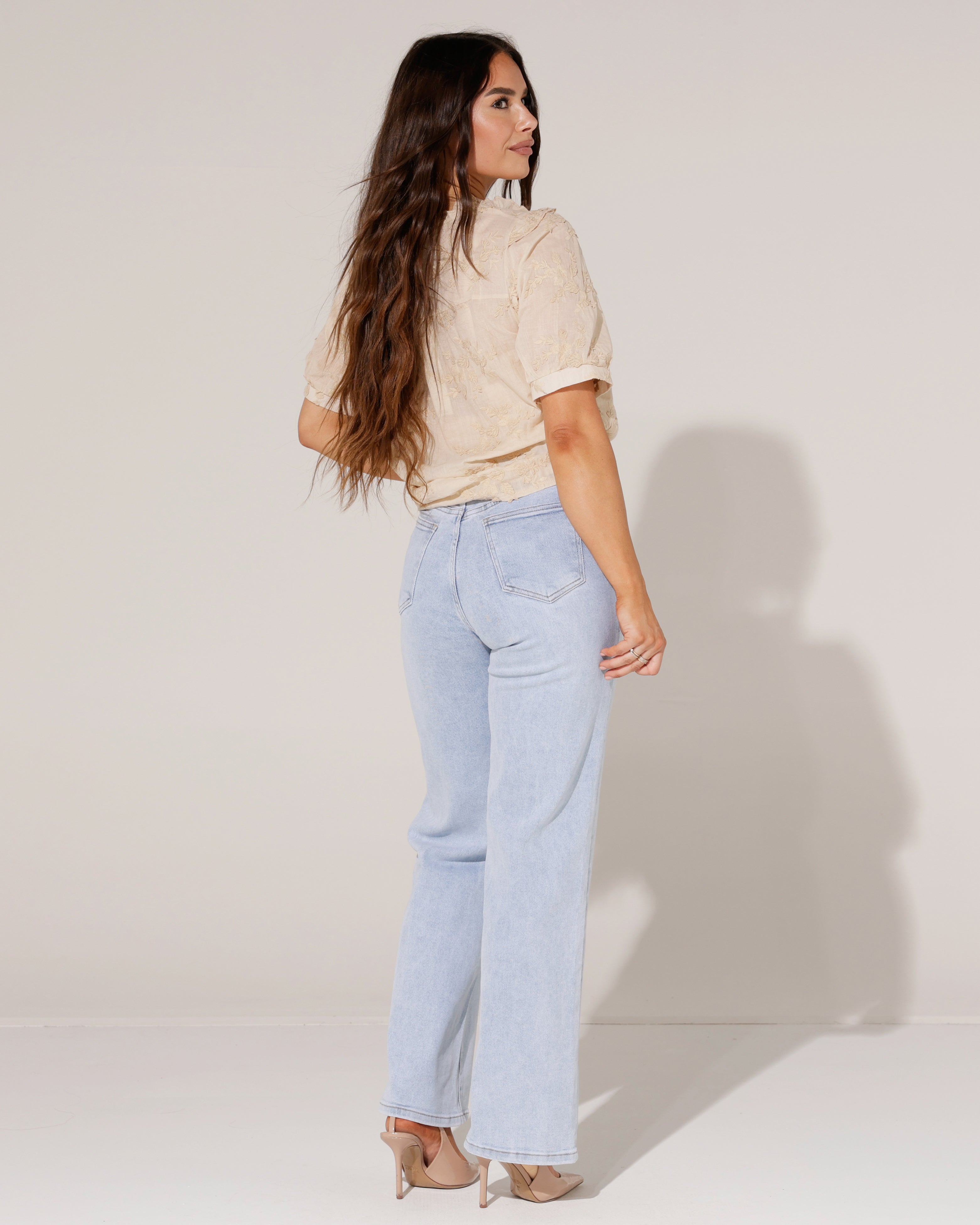 Hello Miss | Wide leg jeans Tess-6 Lichtblauw