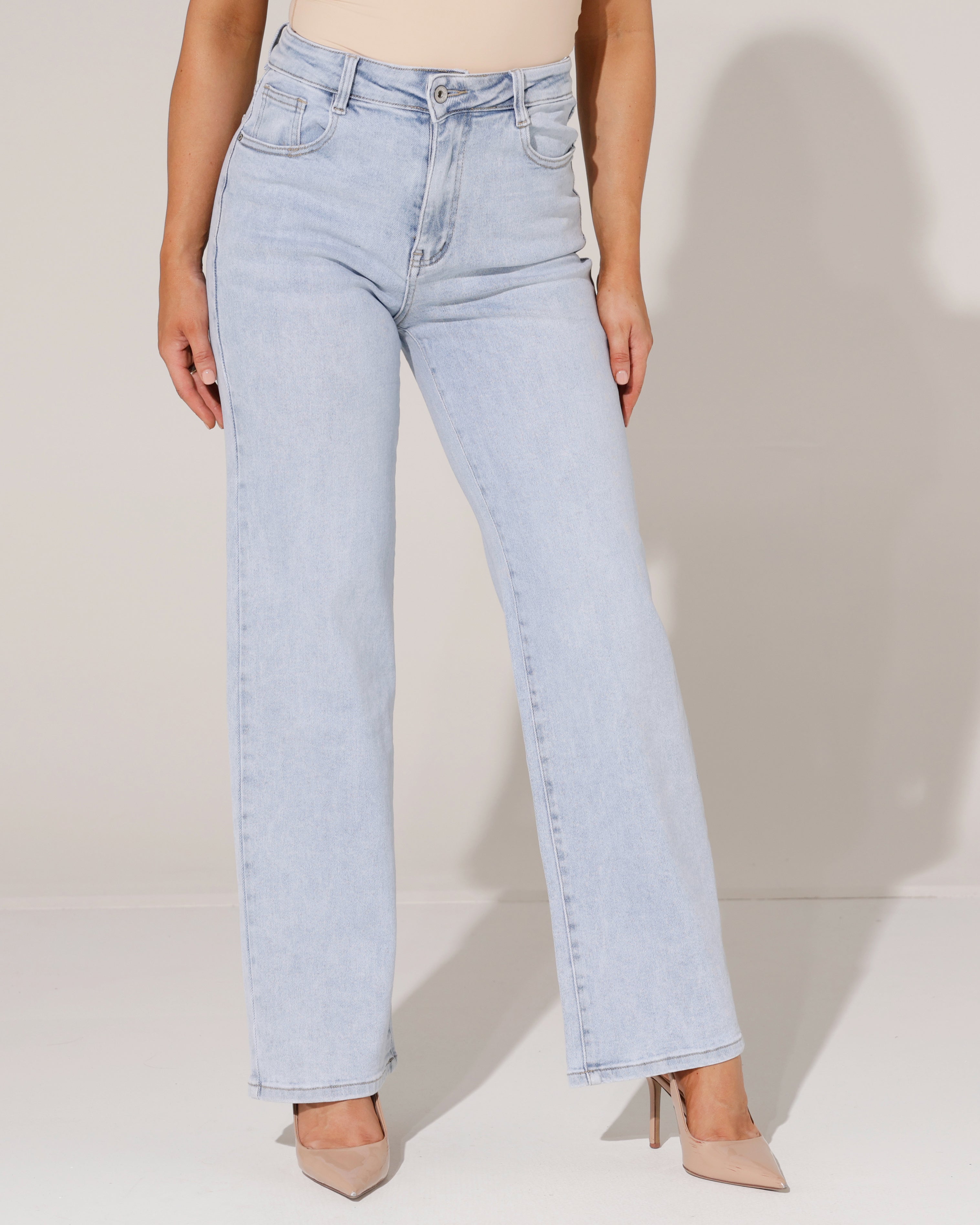 Hello Miss | Wide leg jeans Tess-6 Lichtblauw