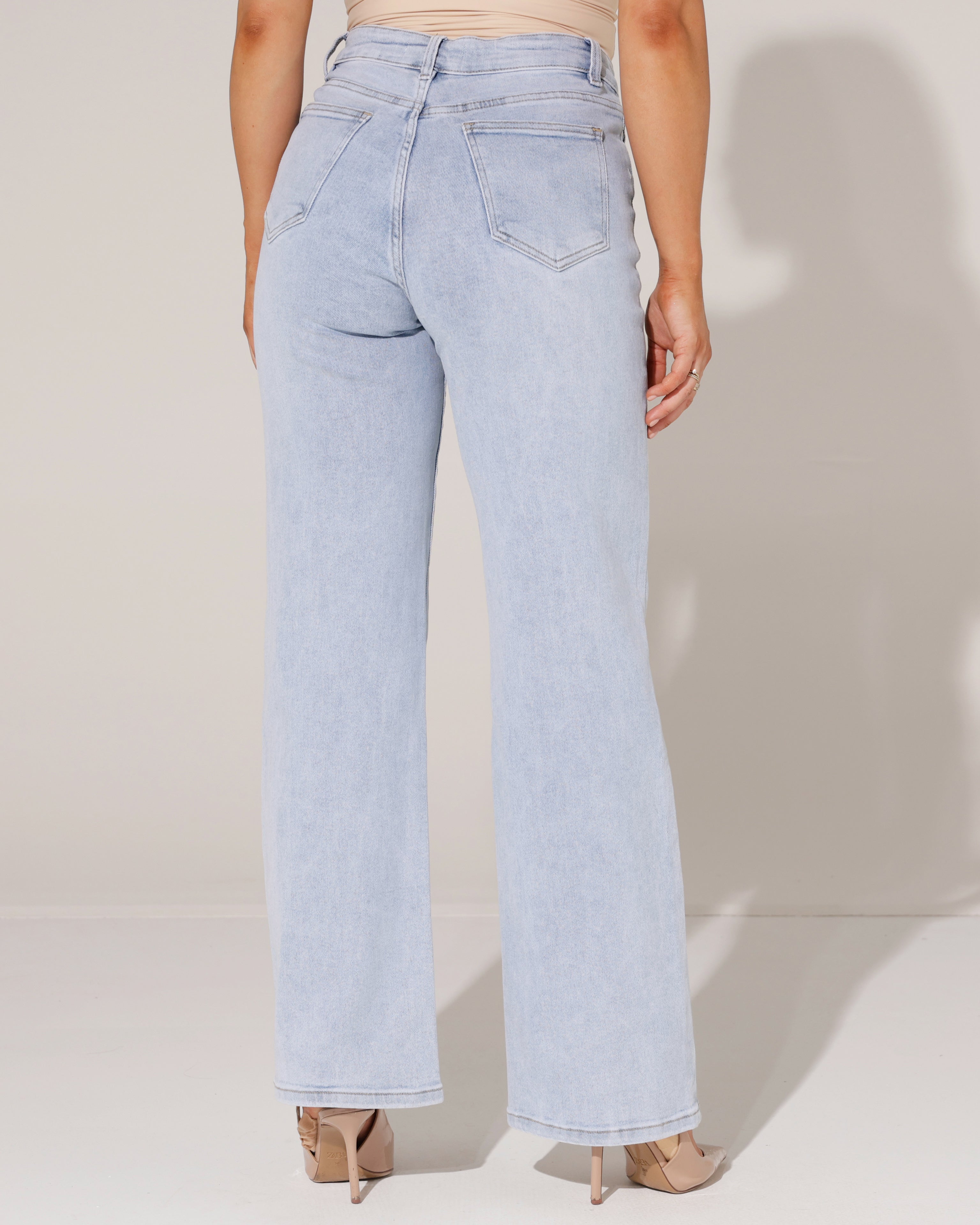 Hello Miss | Wide leg jeans Tess-6 Lichtblauw